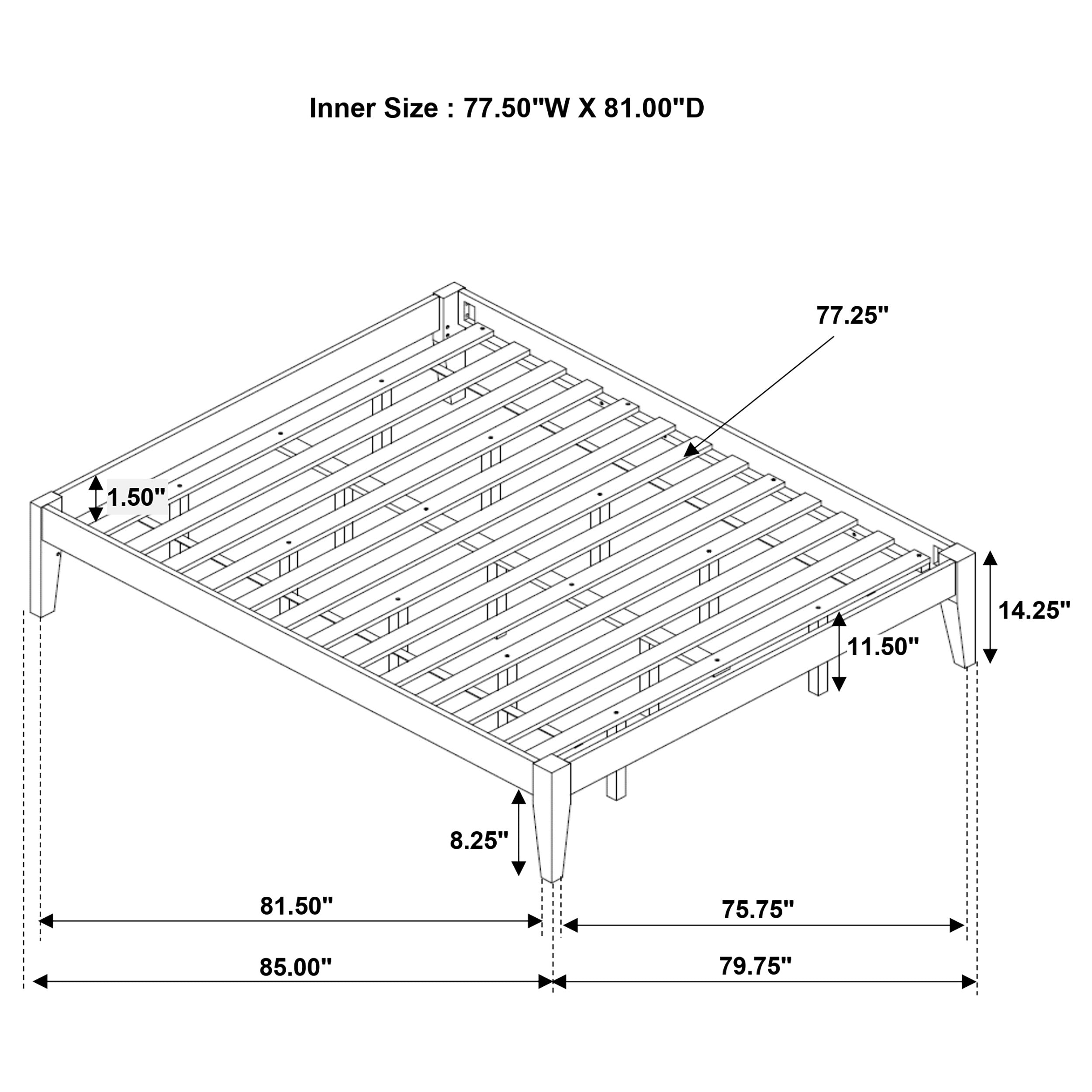 Hounslow Platform Bed Base - Luxury Home Furniture (MI)