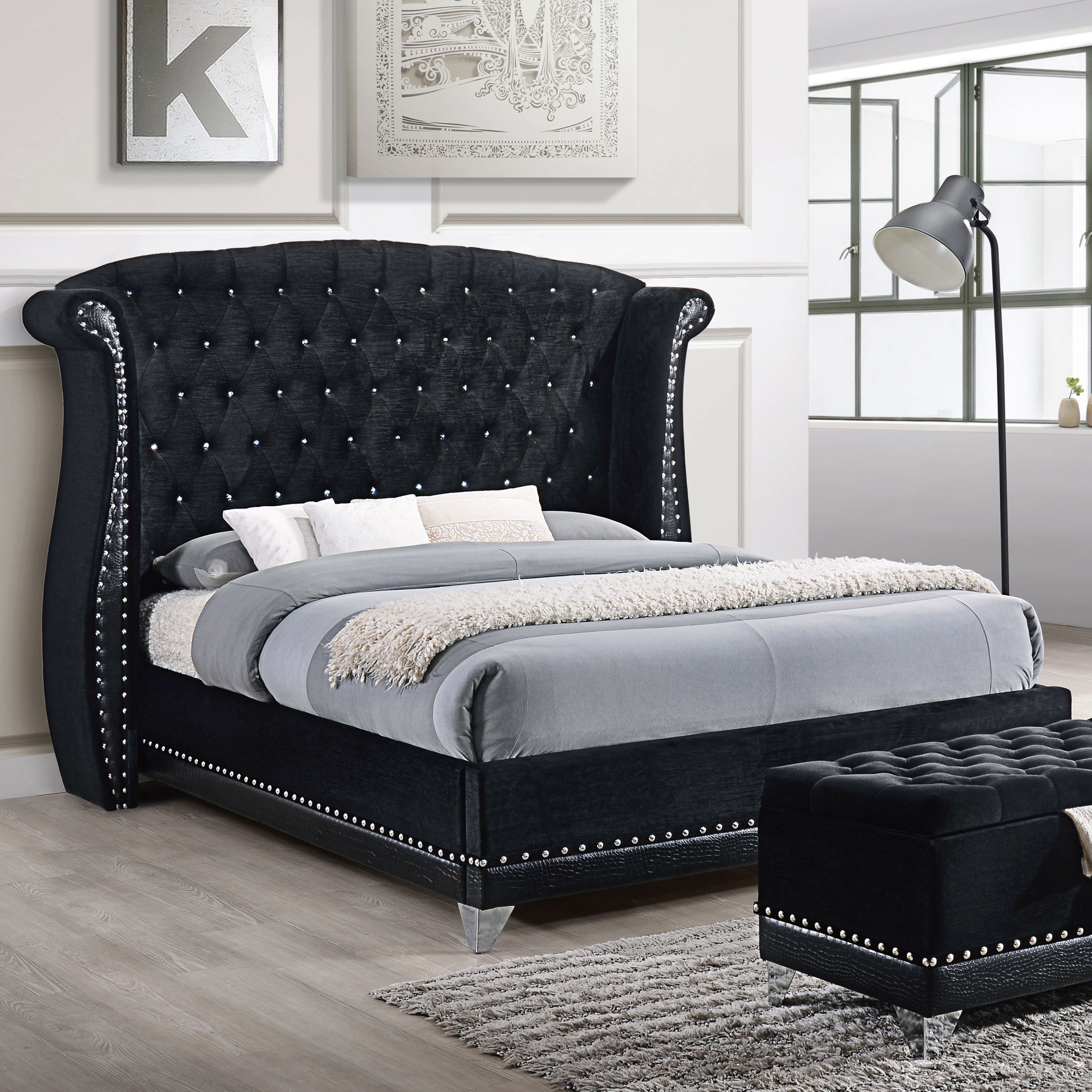 Barzini Wingback Platform Bed - Luxury Home Furniture (MI)