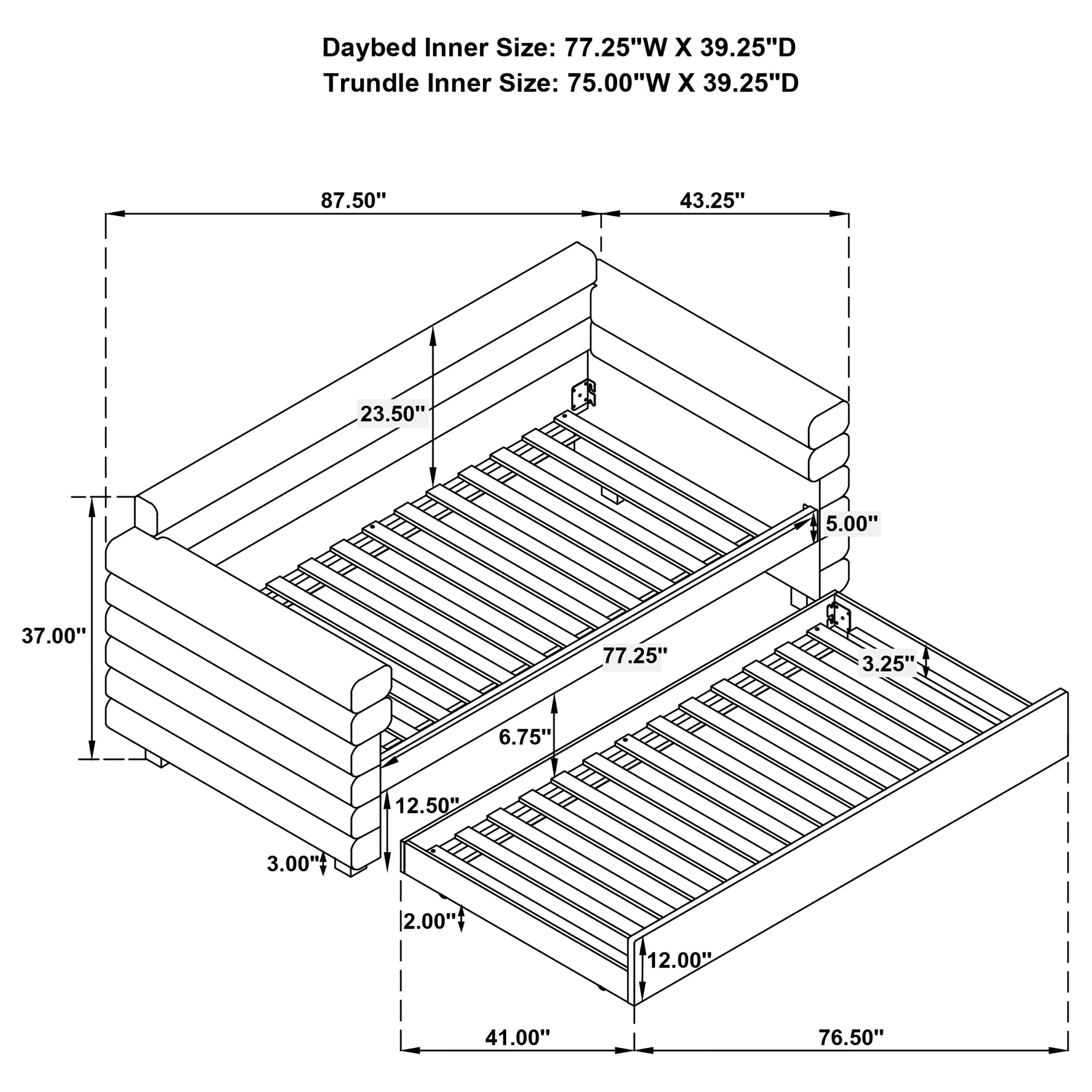 Patricia Daybed with Trundle - Luxury Home Furniture (MI)