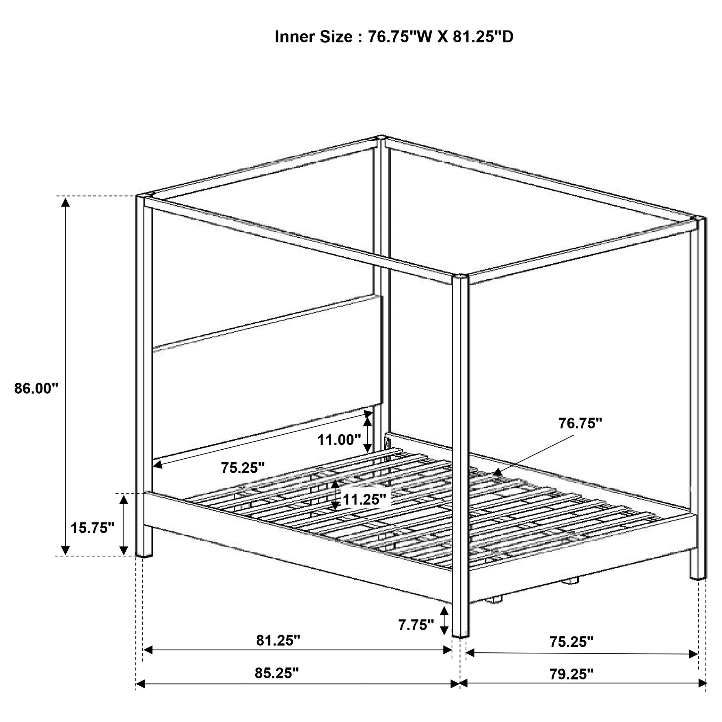 Monroe Canopy Panel Platform Bed - Luxury Home Furniture (MI)