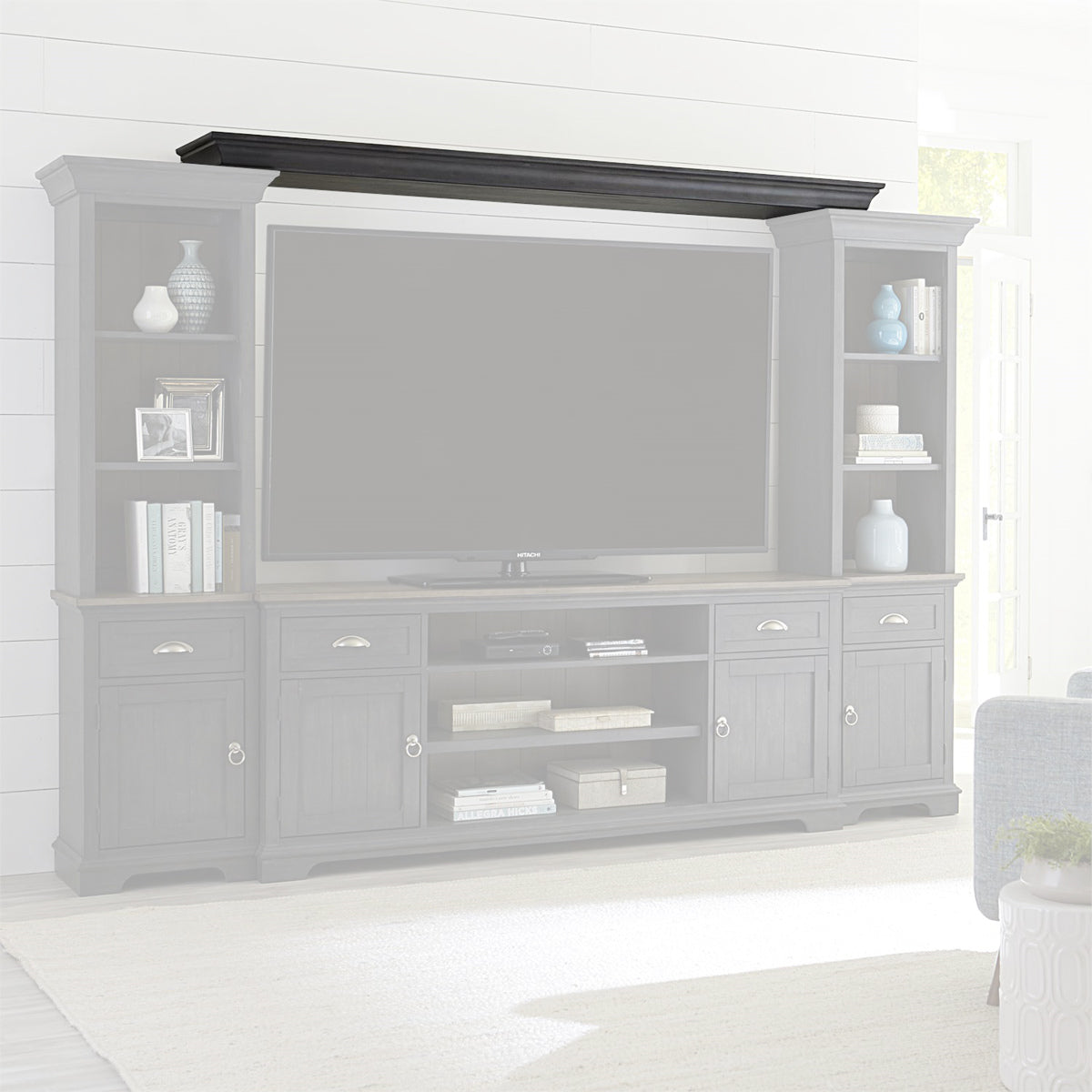 Liberty Furniture Ocean Isle Entertainment Center with Piers in Slate with Weathered Pine - Luxury Home Furniture (MI)
