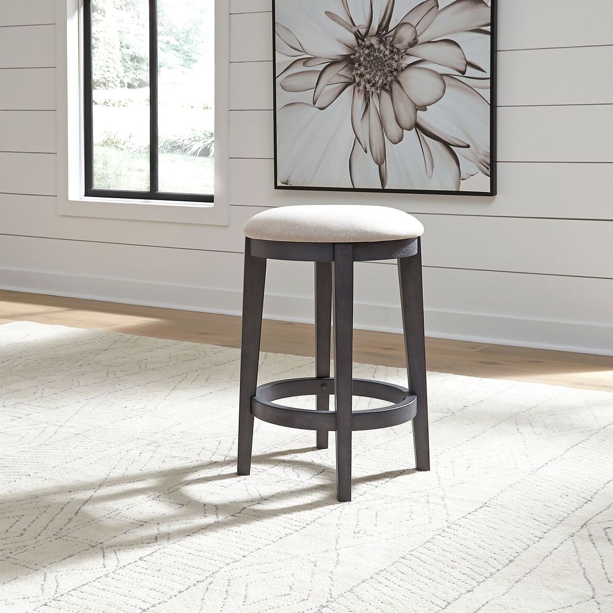 Liberty Furniture Ocean Isle Uph Console Stool in Slate