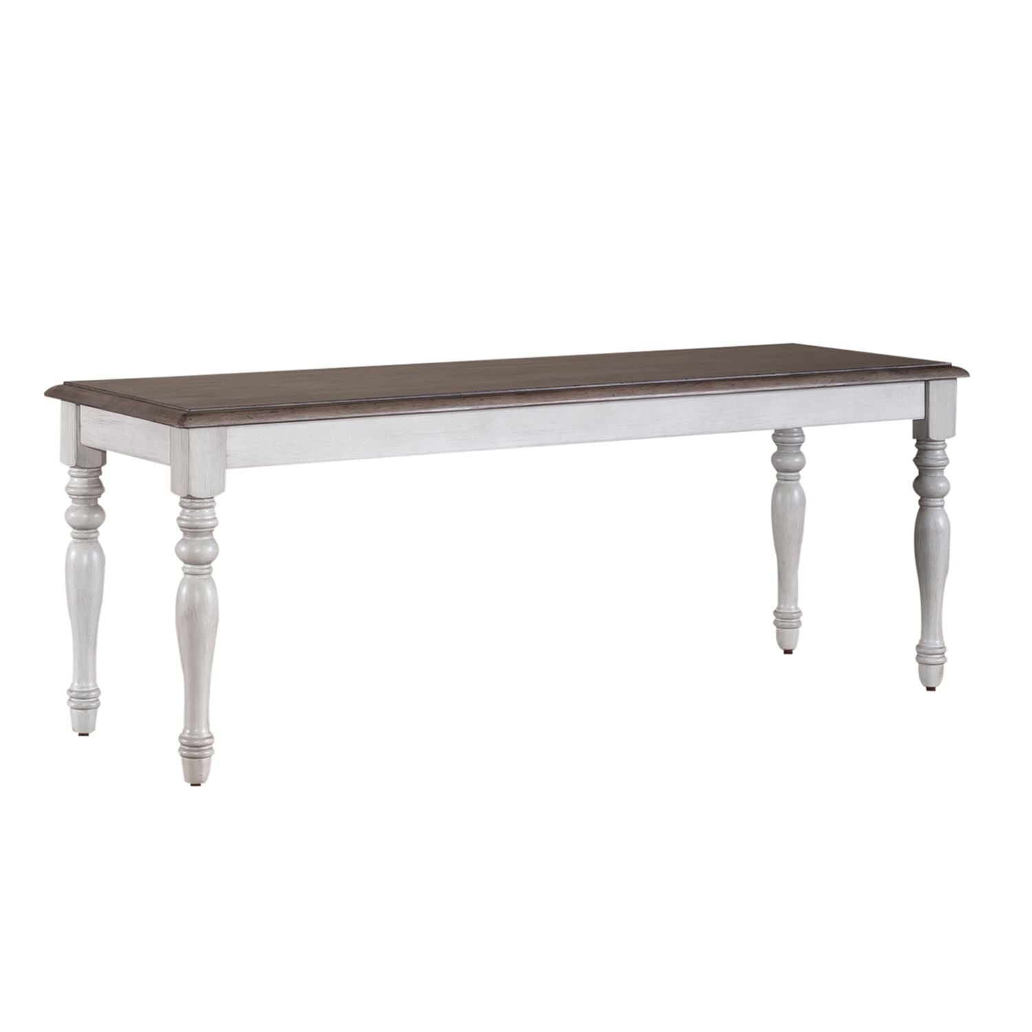 Ocean Isle Bench (RTA) in Antique White with Weathered Pine - Luxury Home Furniture (MI)