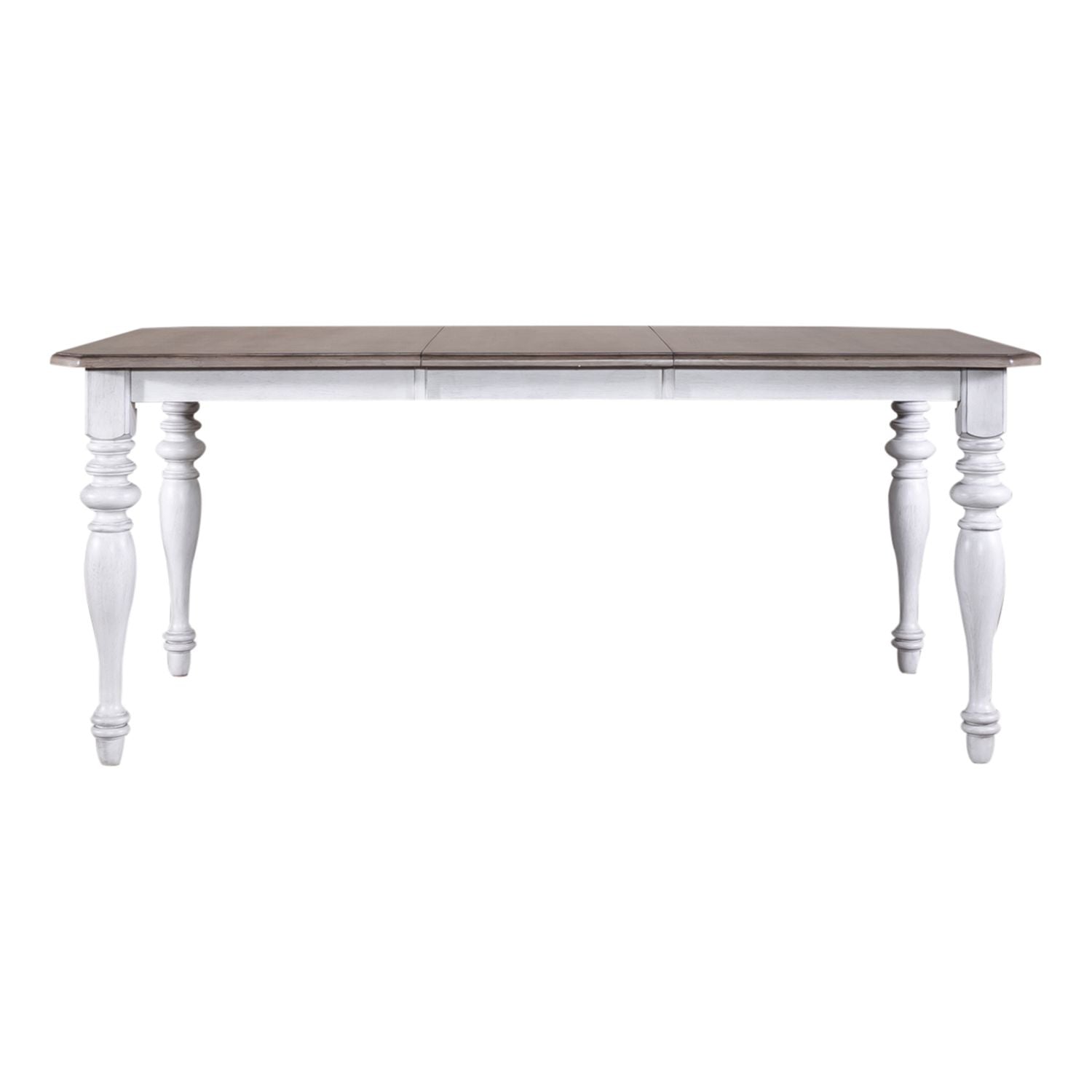 Ocean Isle Rectangular Leg Table in Antique White with Weathered Pine - Luxury Home Furniture (MI)