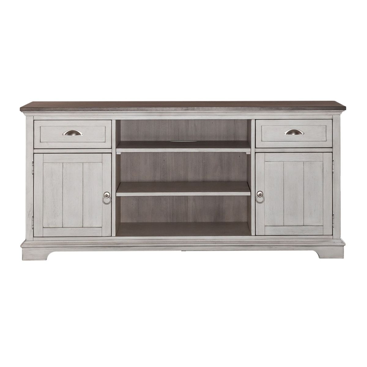 Liberty Furniture Ocean Isle 64 Inch Entertainment TV Stand in Antique White - Luxury Home Furniture (MI)