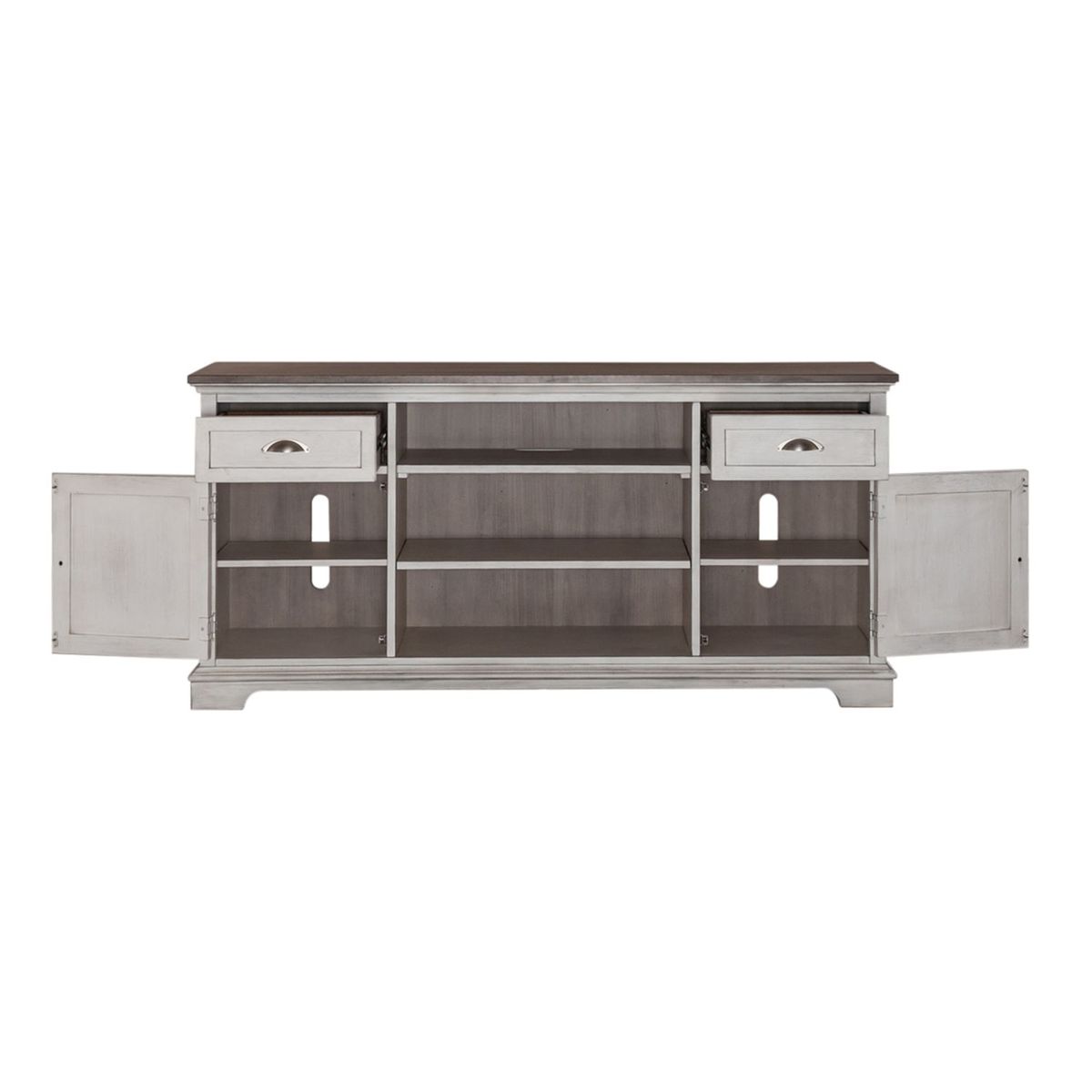 Liberty Furniture Ocean Isle 64 Inch Entertainment TV Stand in Antique White - Luxury Home Furniture (MI)