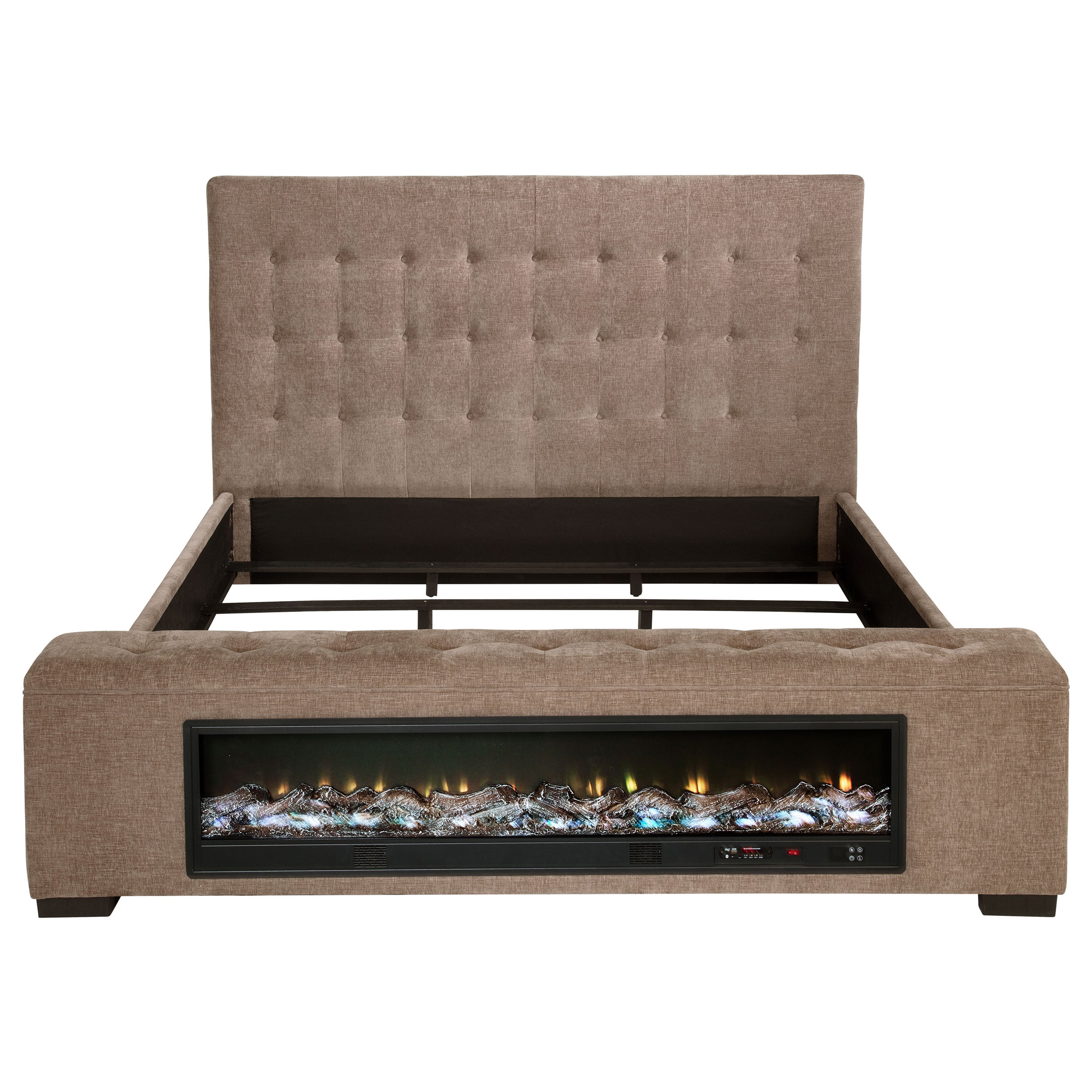 Senna Panel Bed with Bluetooth Speaker and Flame Visualizer - Luxury Home Furniture (MI)