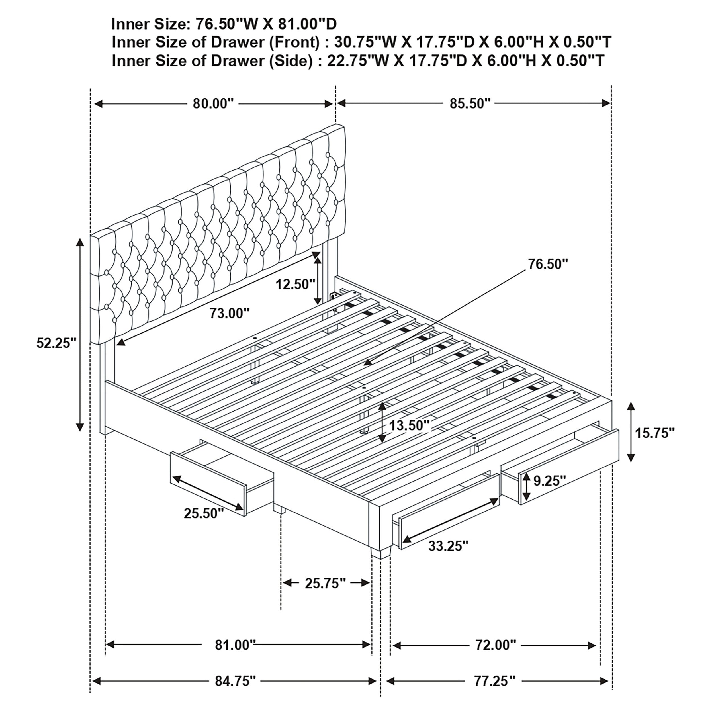 Soledad Panel Platform Storage Bed - Luxury Home Furniture (MI)