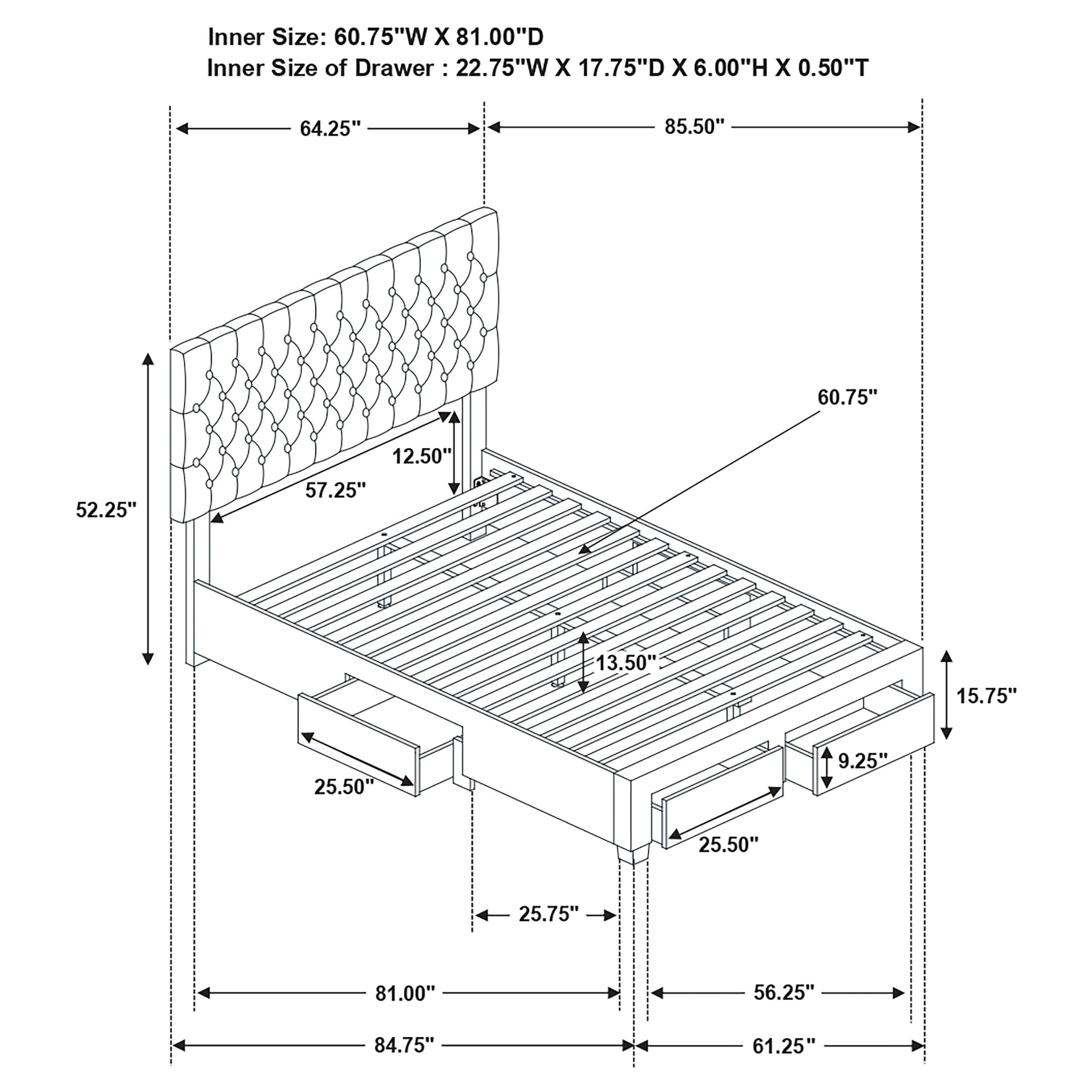 Soledad Panel Platform Storage Bed - Luxury Home Furniture (MI)