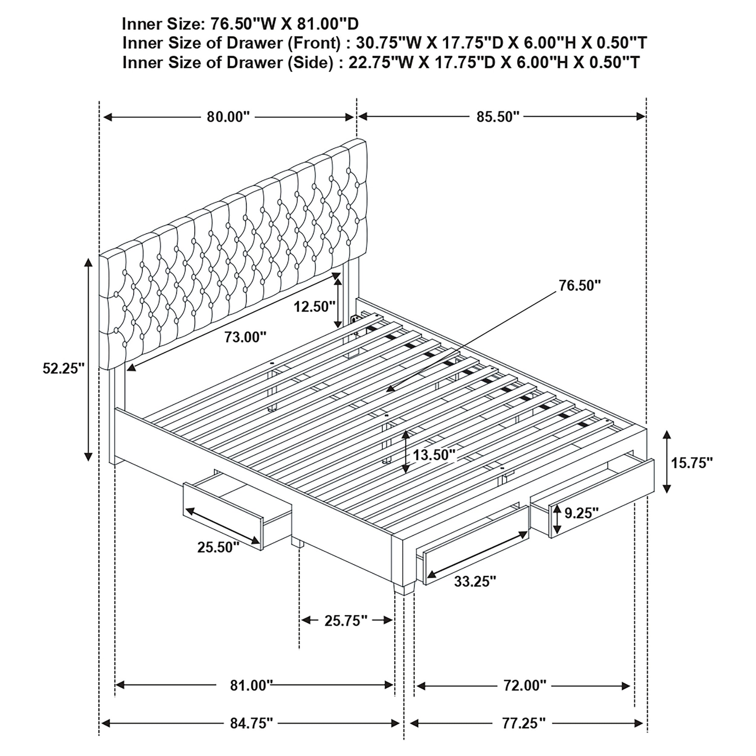 Soledad Panel Platform Storage Bed - Luxury Home Furniture (MI)