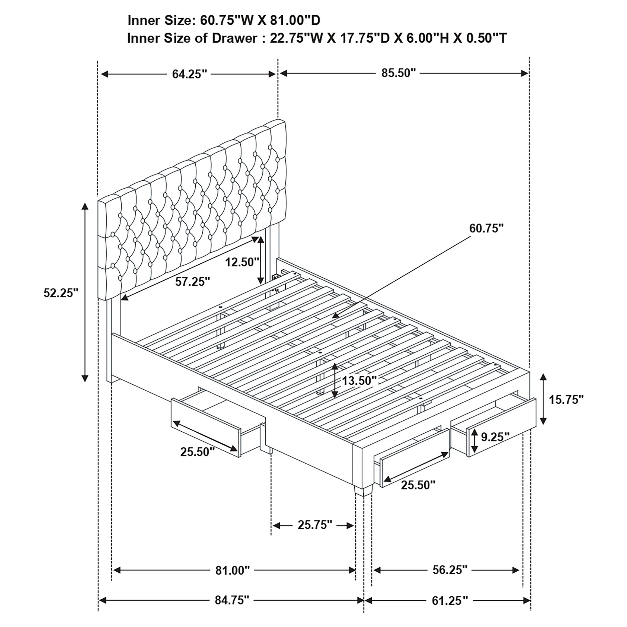 Soledad Panel Platform Storage Bed - Luxury Home Furniture (MI)