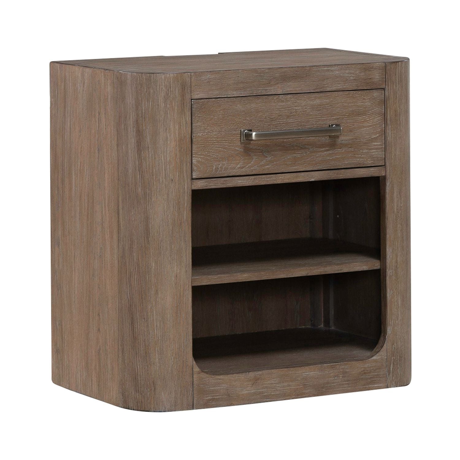 South Bend Open Nightstand w/ Charging Station in Burnished Clay - Luxury Home Furniture (MI)