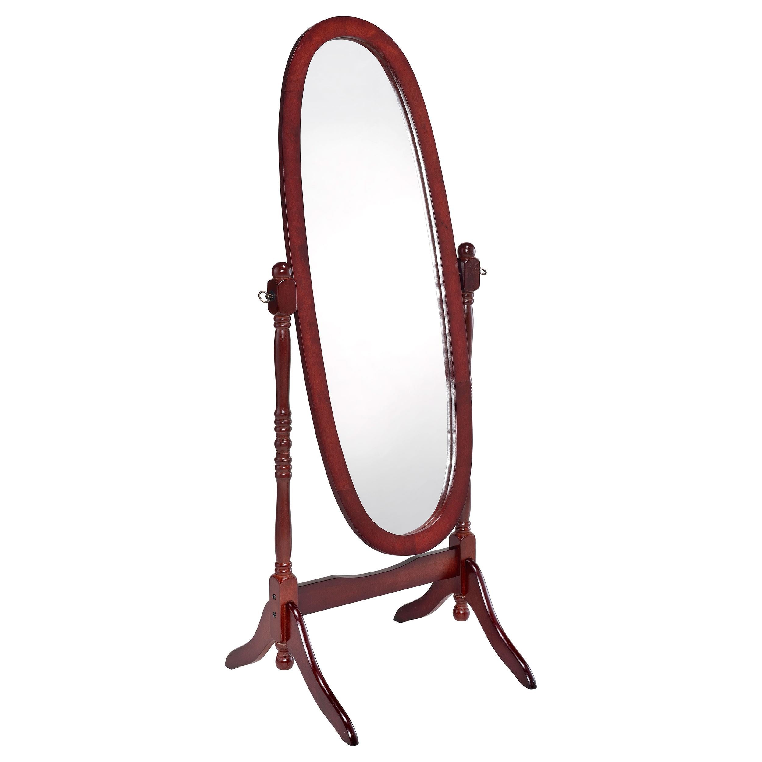 Foyet Oval Cheval Mirror Merlot - Luxury Home Furniture (MI)