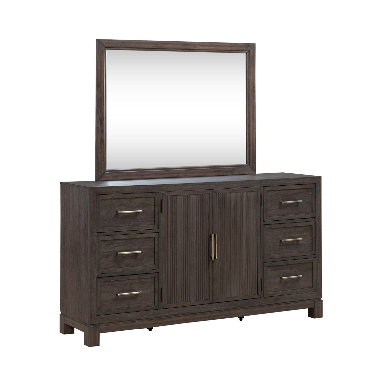 Modern Edge Dresser & Mirror - Luxury Home Furniture (MI)