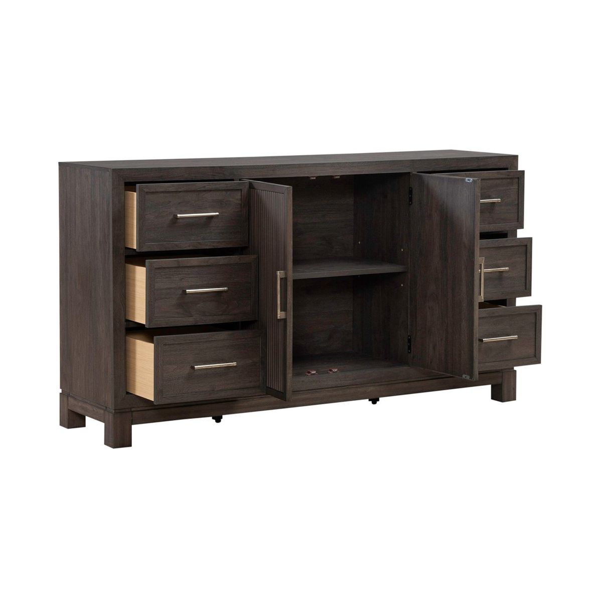 Liberty Furniture Modern Edge 2 Door 6 Drawer Dresser in Caffe - Luxury Home Furniture (MI)