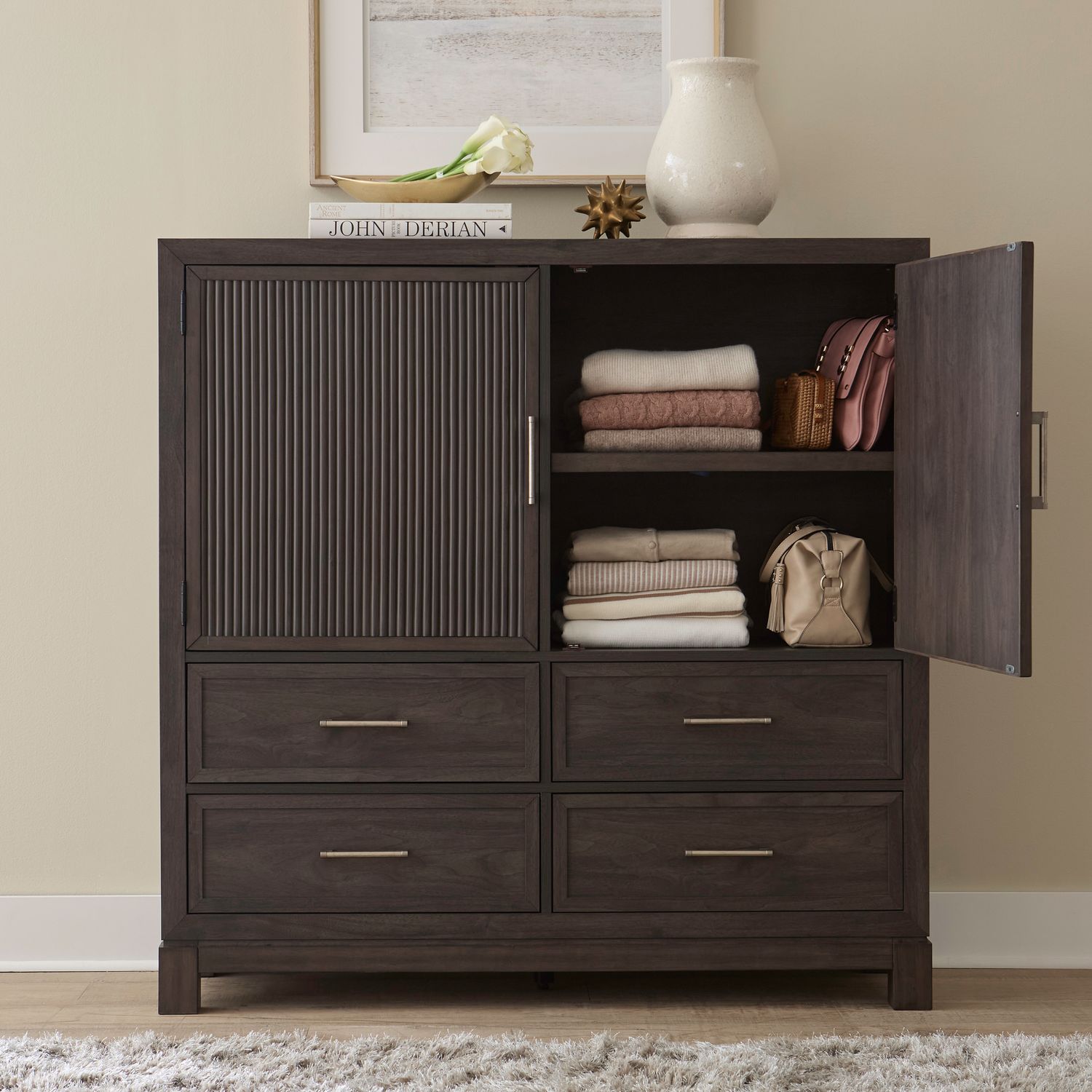 Modern Edge Dressing Chest in Caffe - Luxury Home Furniture (MI)