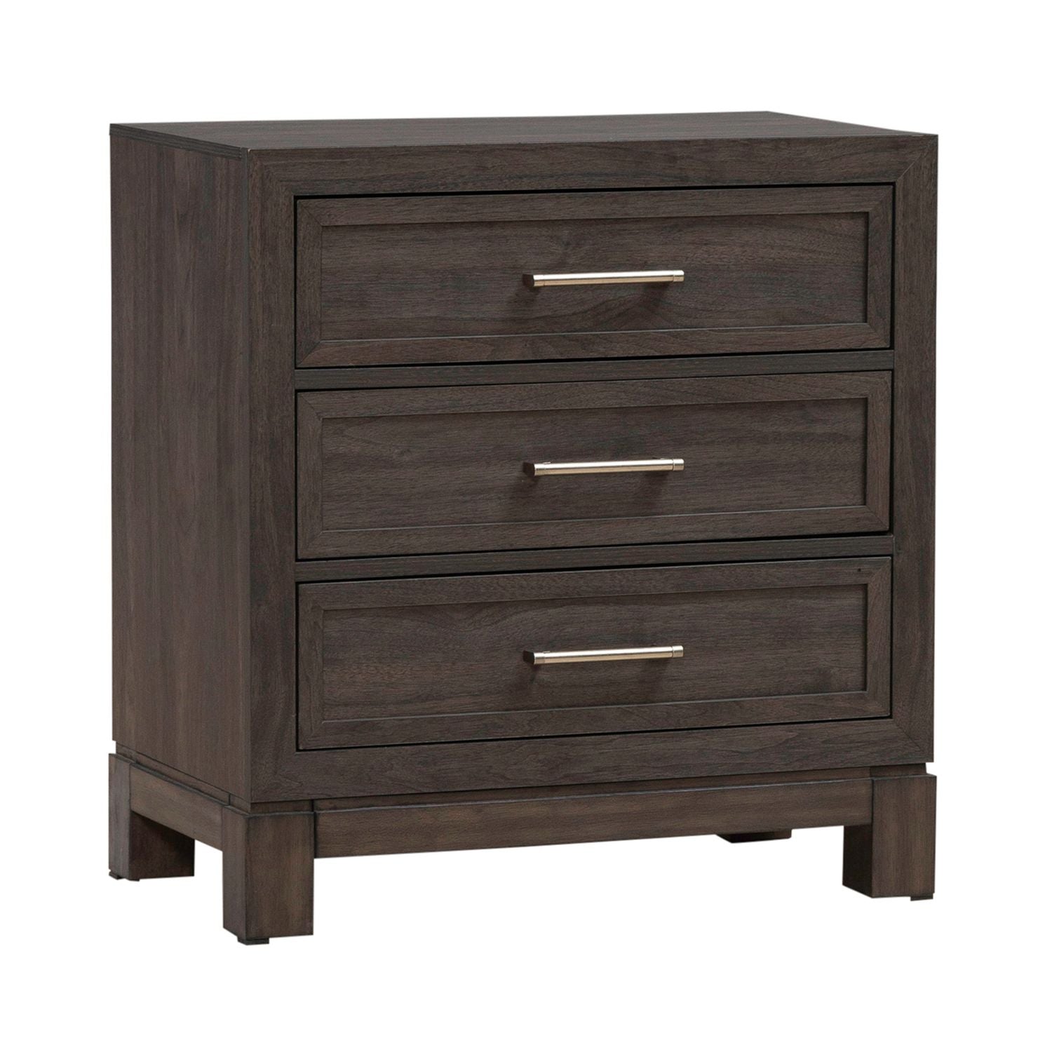 Modern Edge Nightstand w/ Charging Station in Caffe - Luxury Home Furniture (MI)