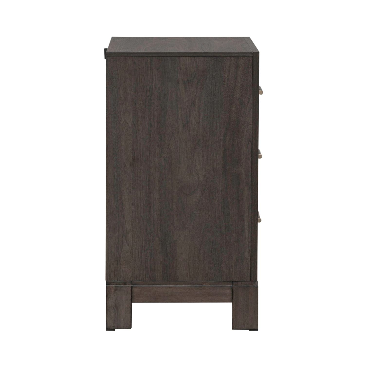 Modern Edge Nightstand w/ Charging Station in Caffe - Luxury Home Furniture (MI)