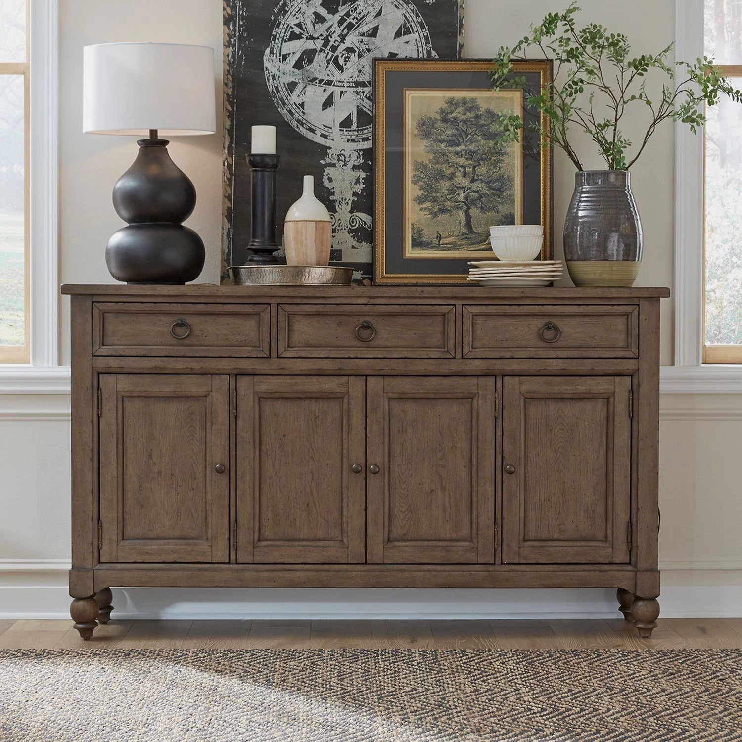 Americana Farmhouse Hall Buffet in Dusty Taupe image