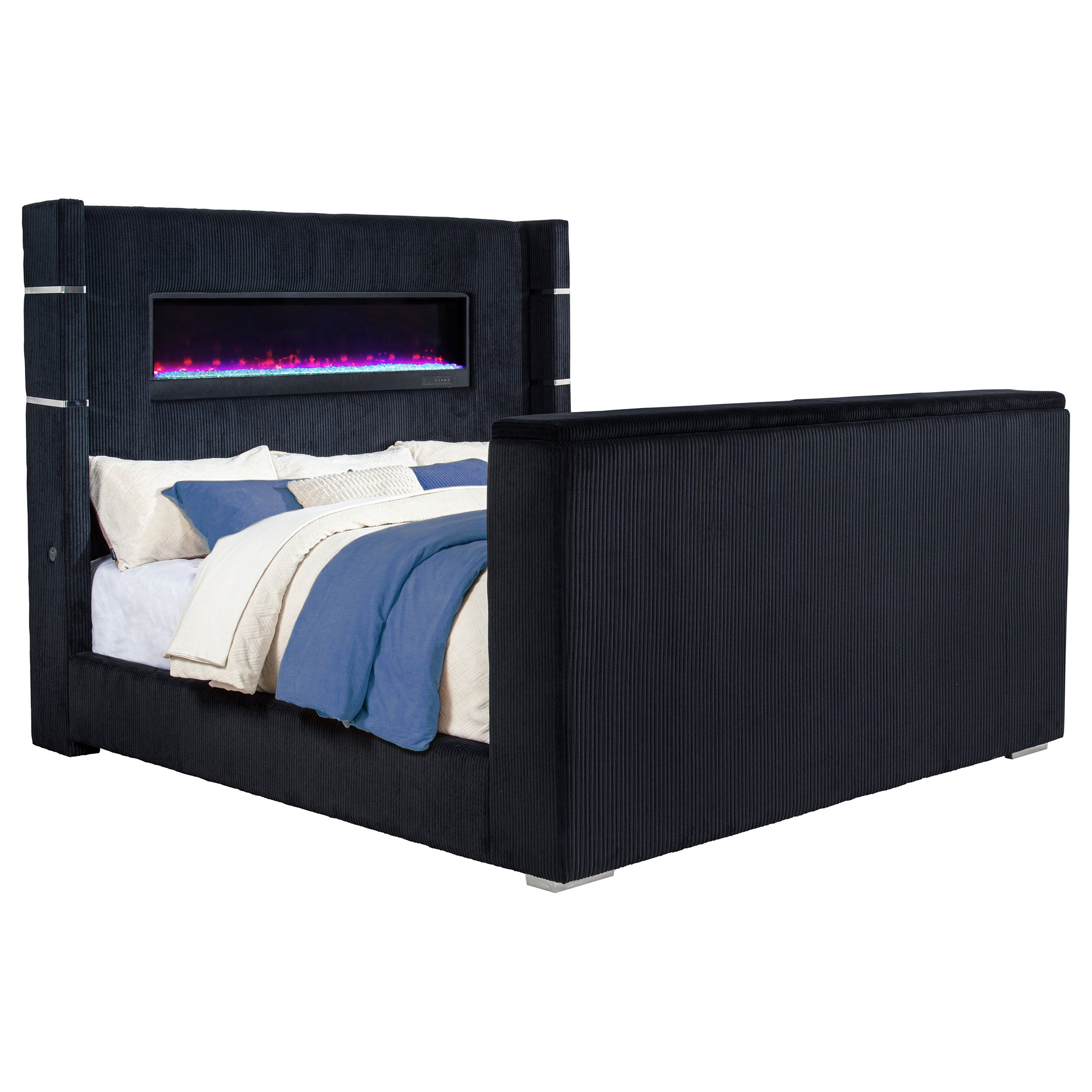 Tisdall Wingback TV Bed with Flame Visualizer