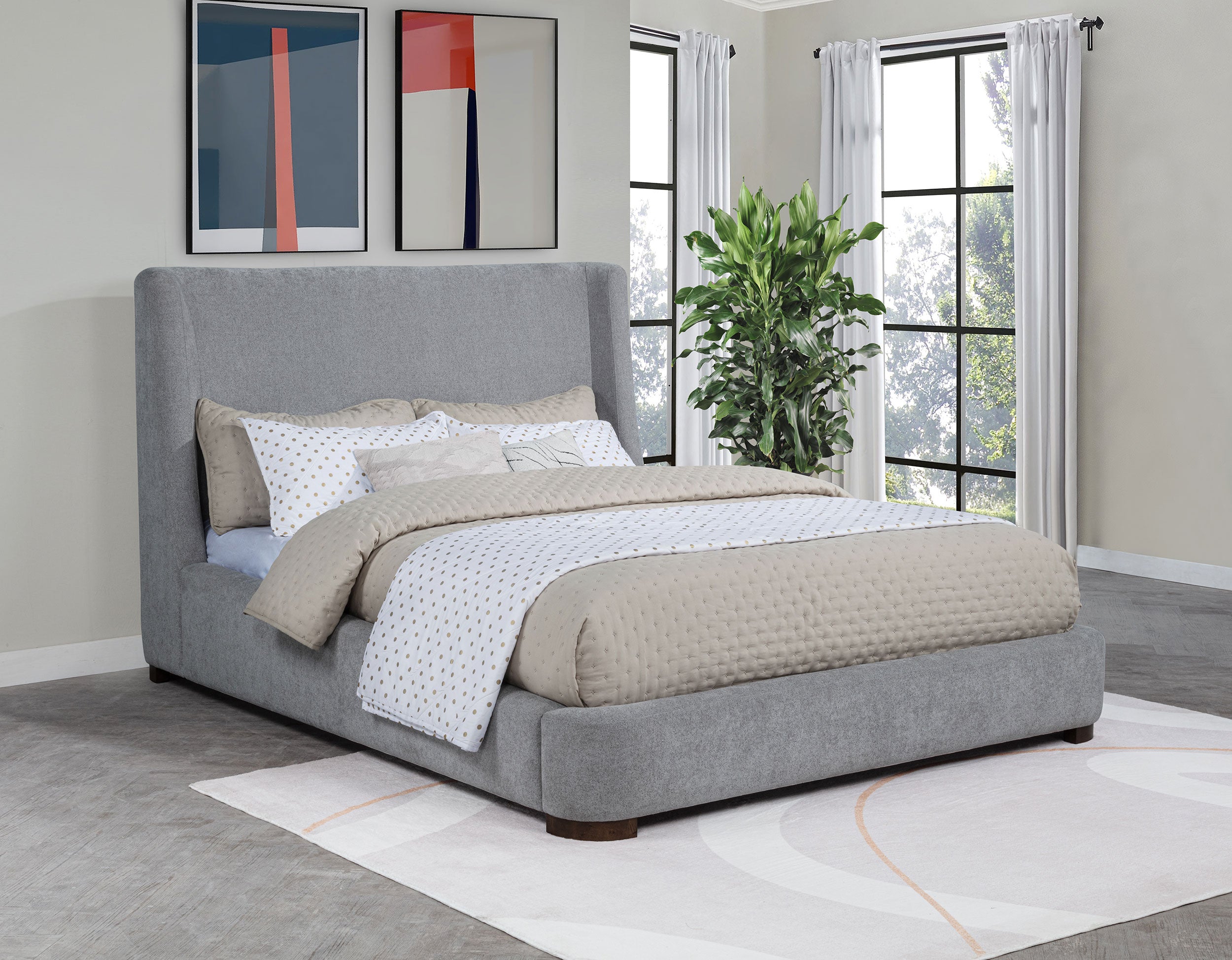 Rennes Wingback Platform Bed - Luxury Home Furniture (MI)