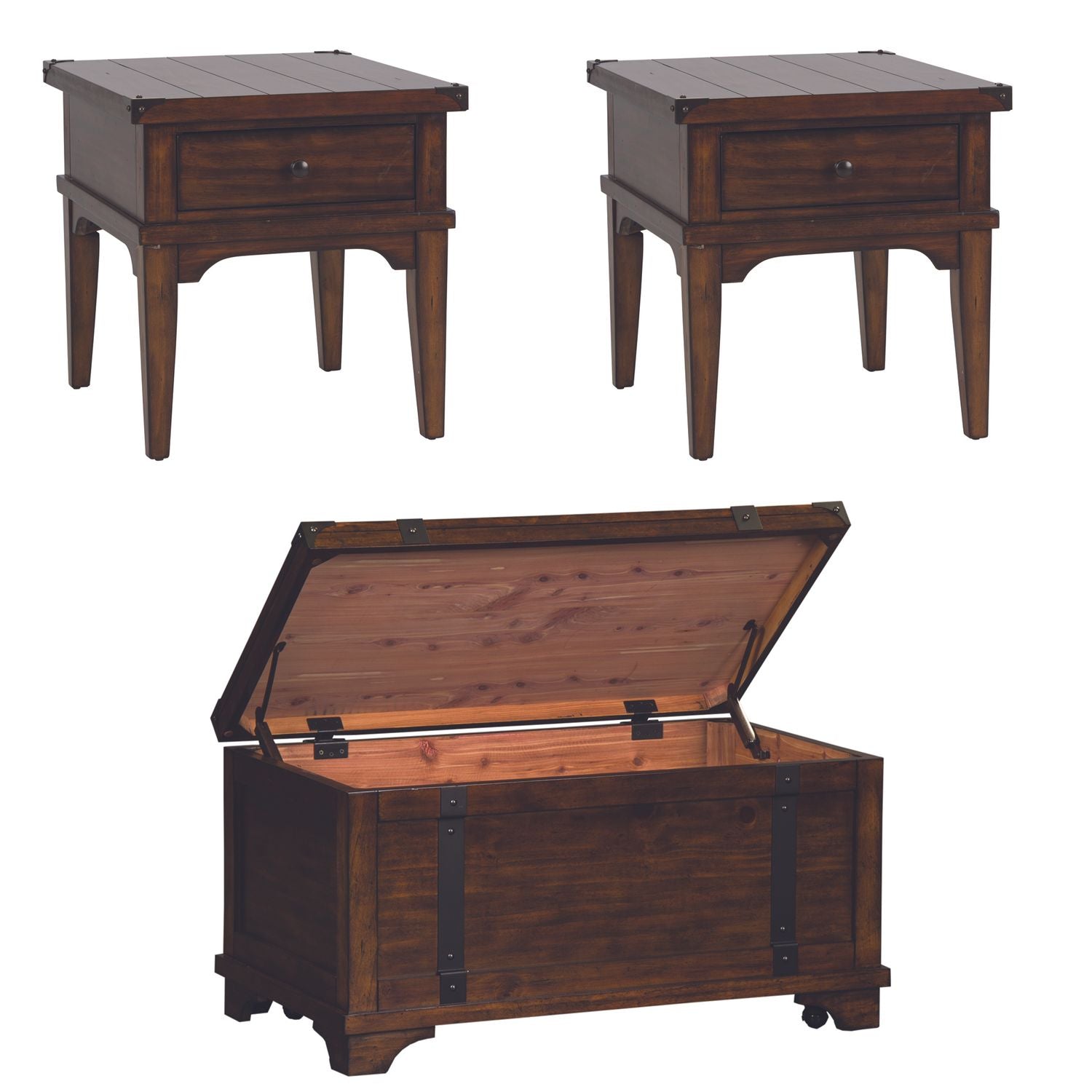 Aspen Skies 3 Piece Set (1-Cocktail 2-End Tables) - Luxury Home Furniture (MI)