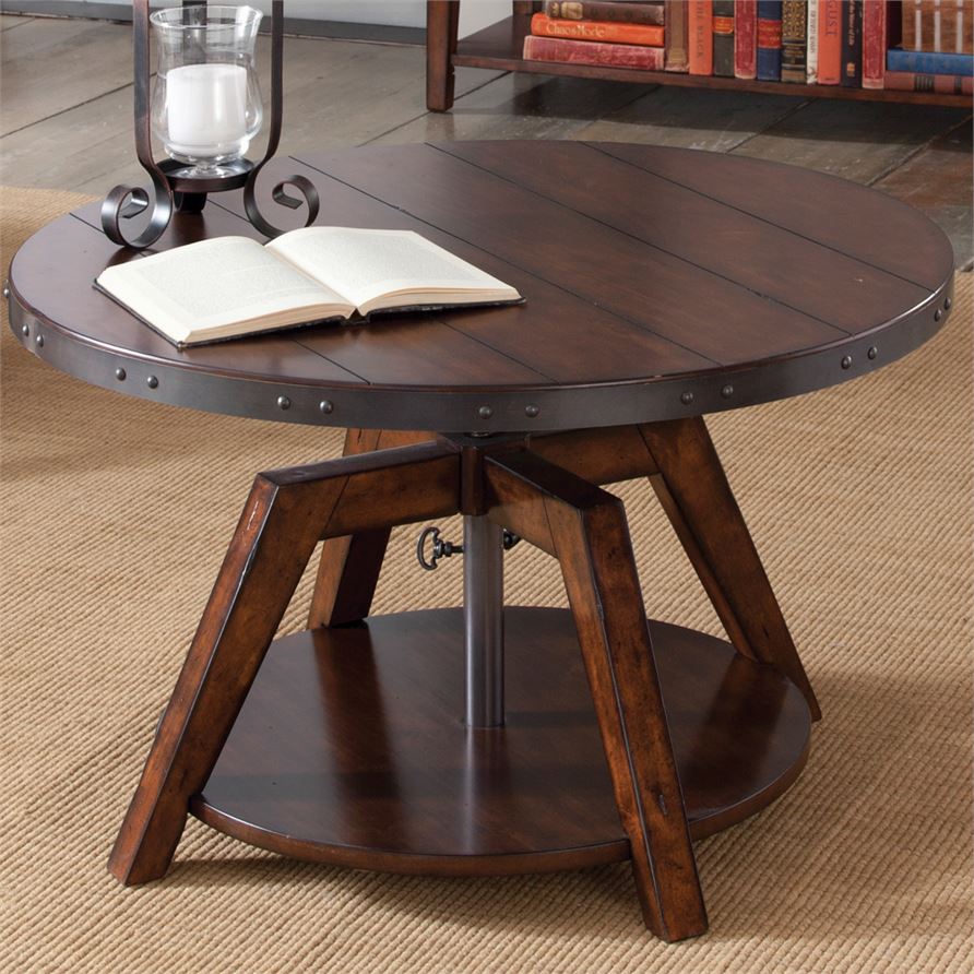 Liberty Aspen Skies Motion Cocktail Table in Russet Brown - Luxury Home Furniture (MI)
