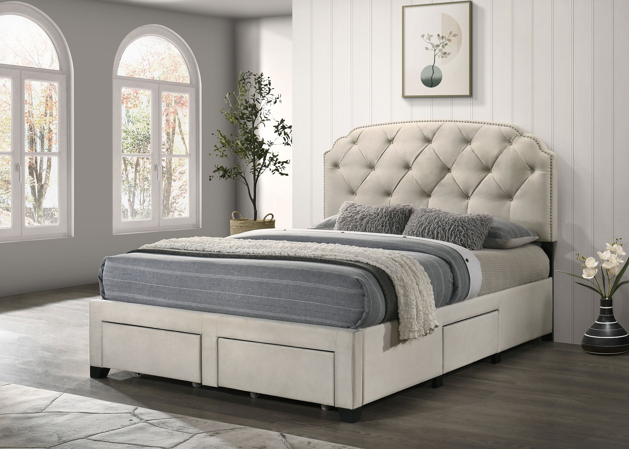 Marianna Panel Platform Storage Bed - Luxury Home Furniture (MI)
