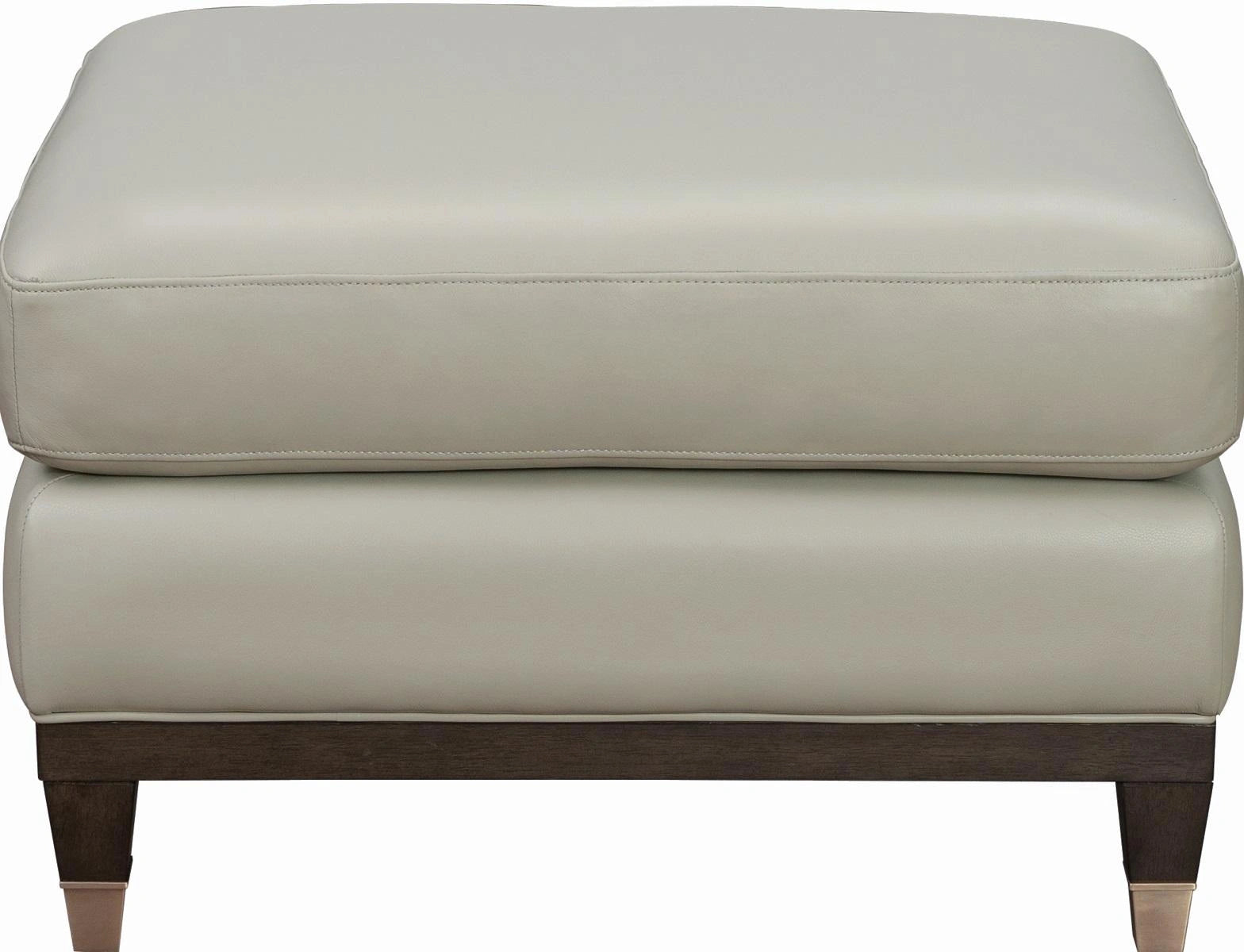 Pulaski Addison Leather Ottoman in Light Grey