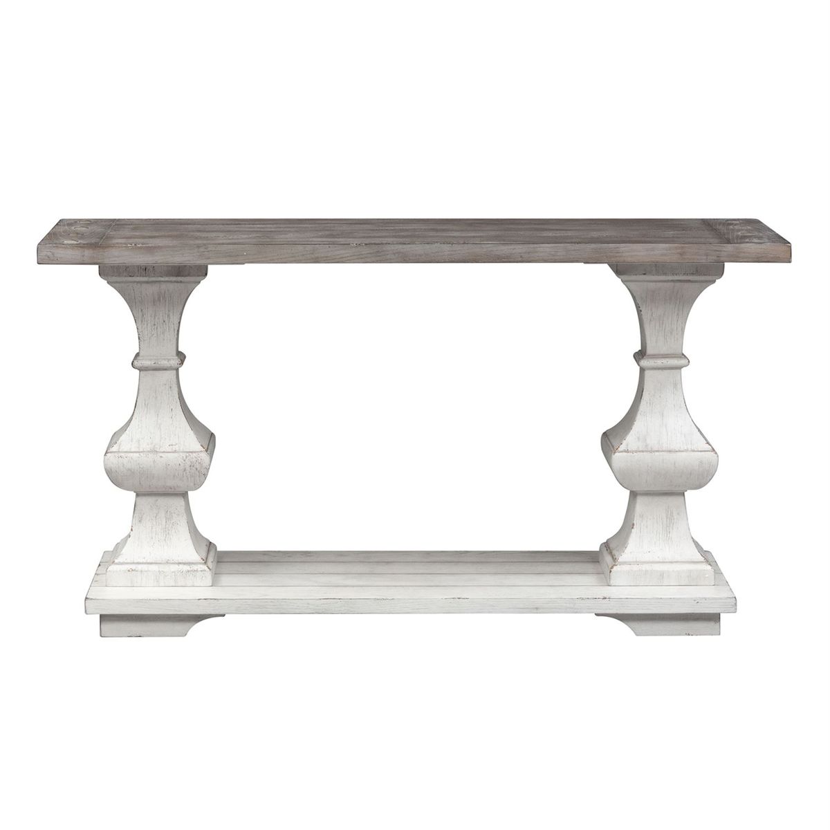 Liberty Sedona Sofa Table in Heavy Distressed White - Luxury Home Furniture (MI)