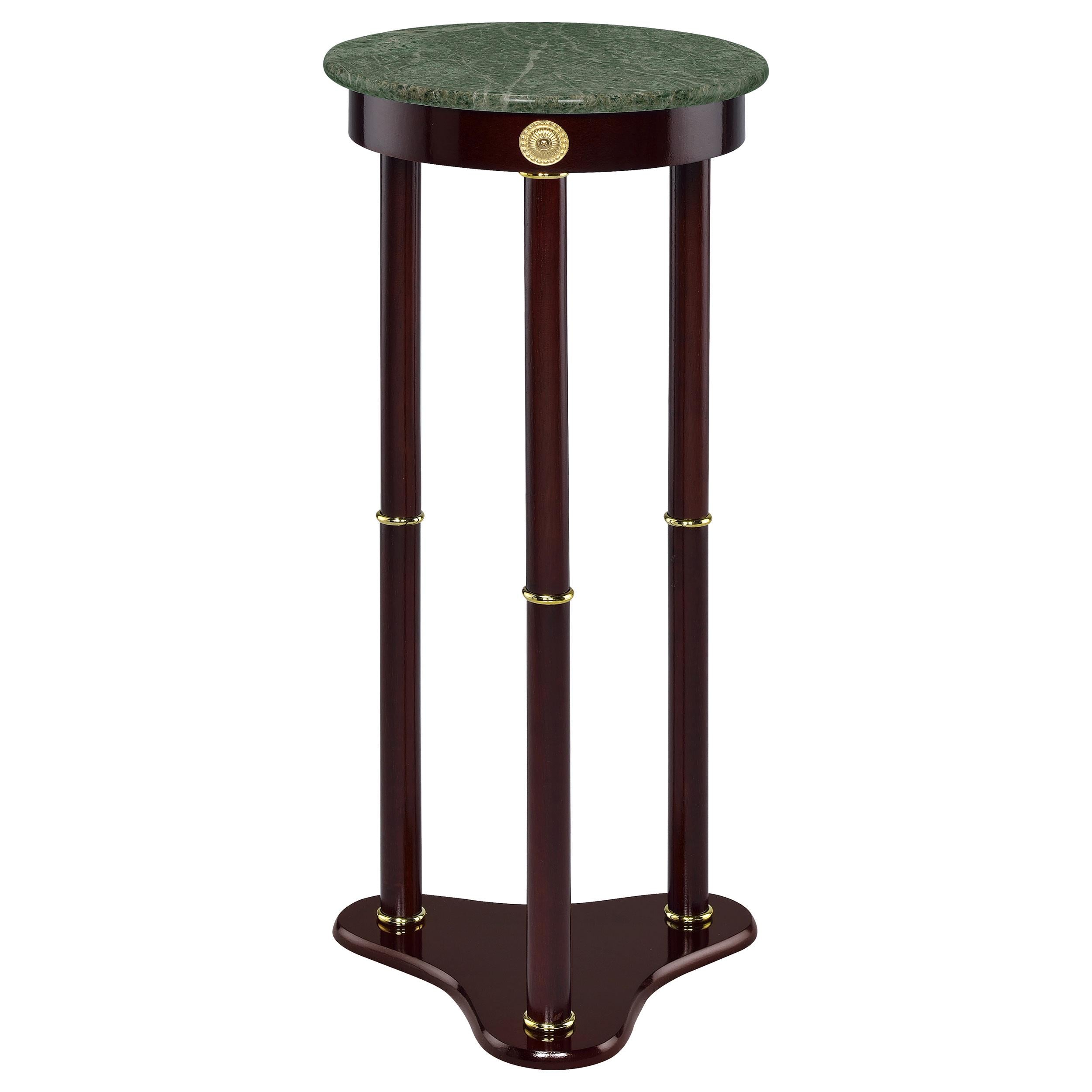 Edie Round Marble Top Accent Table Merlot - Luxury Home Furniture (MI)