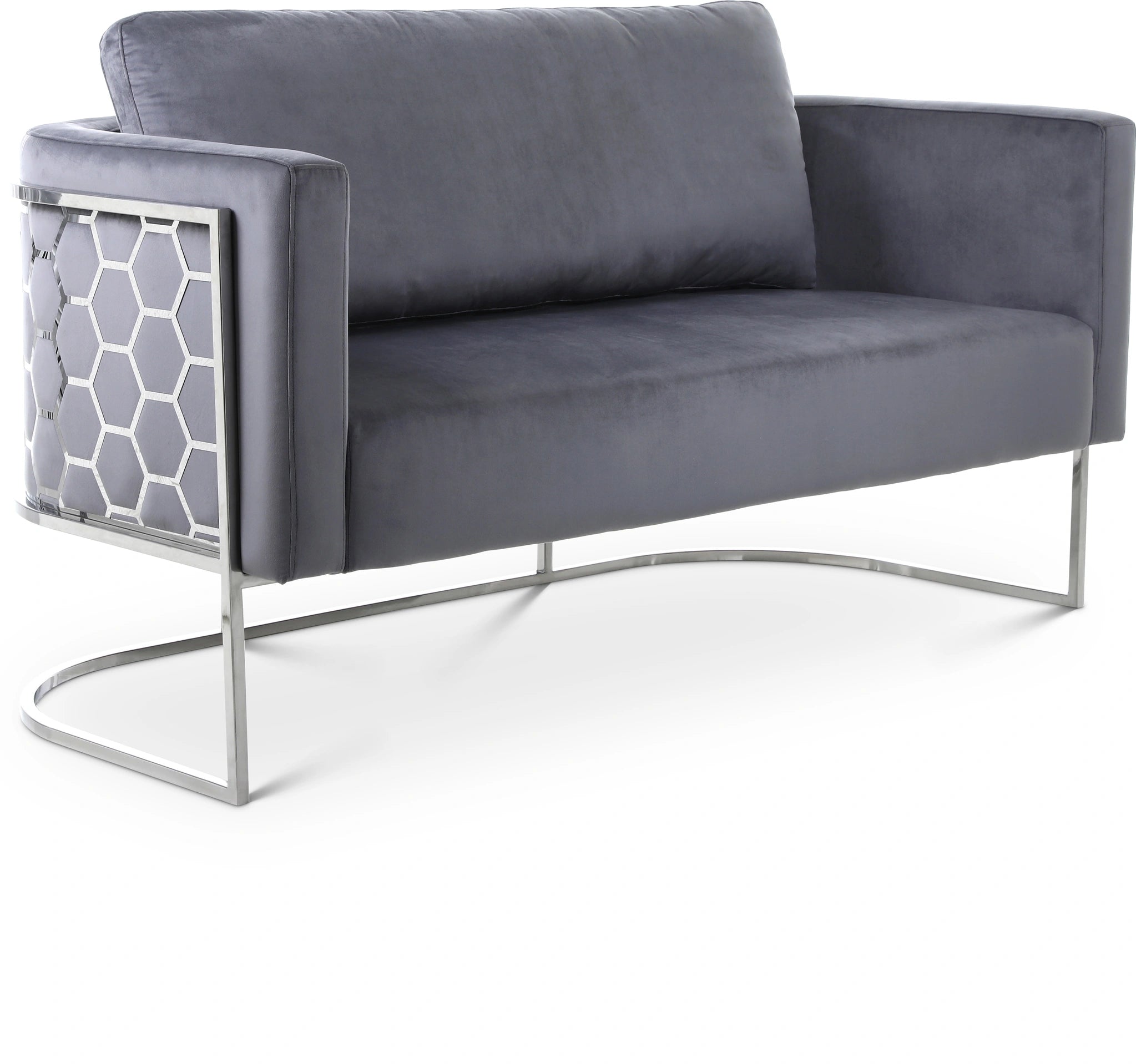 Casa Grey Velvet Loveseat