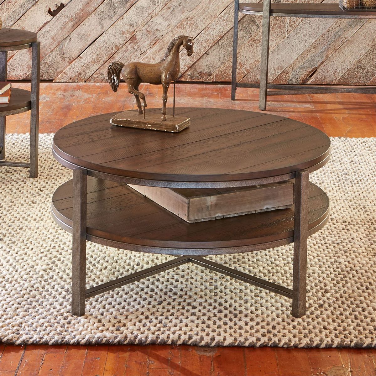Liberty Breckinridge Round Cocktail Table in Mahogany - Luxury Home Furniture (MI)