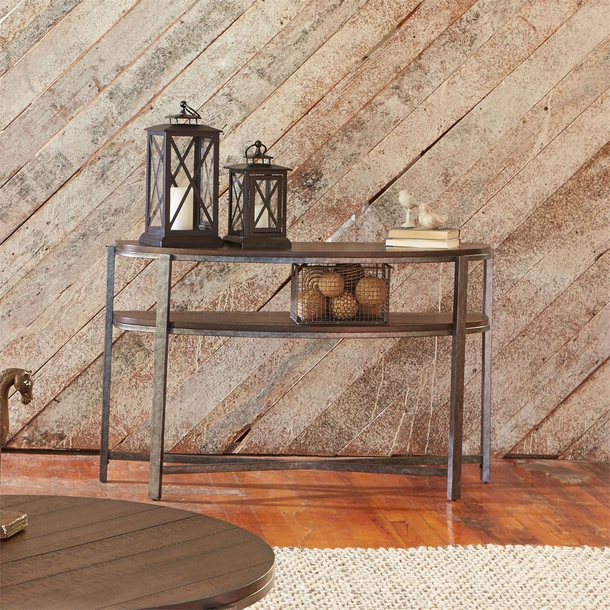 Liberty Breckinridge Demilune Sofa Table in Mahogany - Luxury Home Furniture (MI)