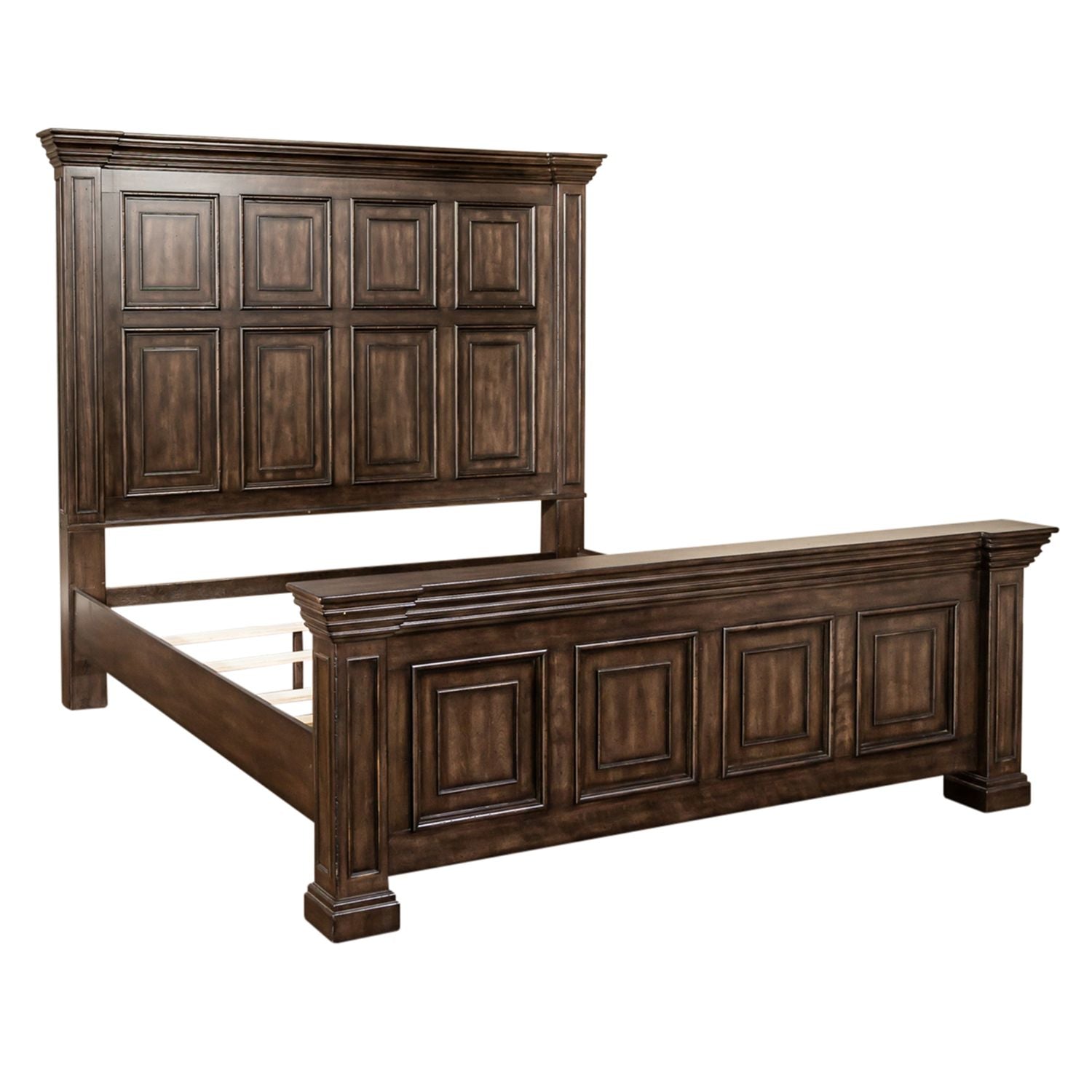 Big Valley King Panel Bed, Dresser & Mirror, Chest
