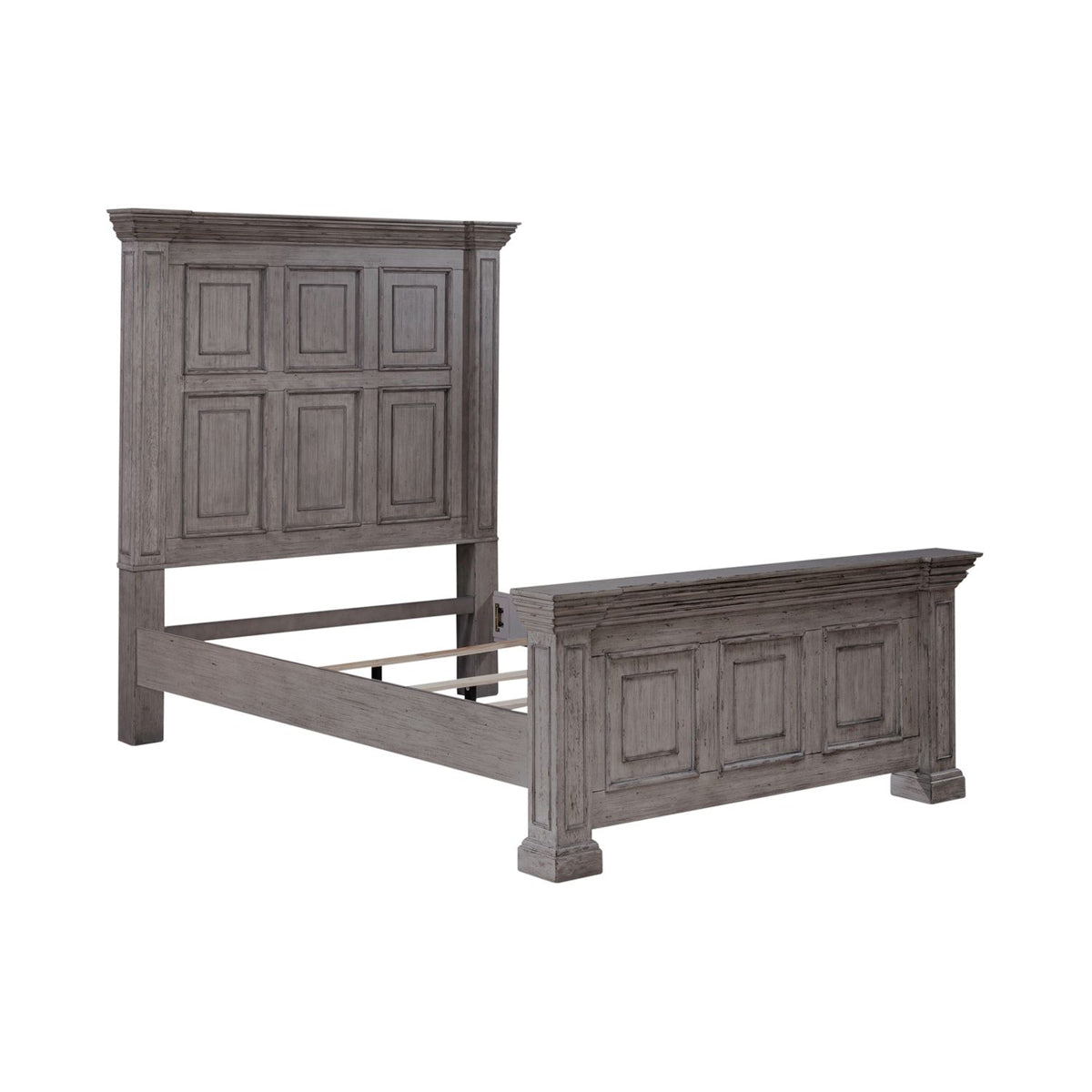 Liberty Furniture Big Valley King Mansion Panel Bed in Graystone - Luxury Home Furniture (MI)