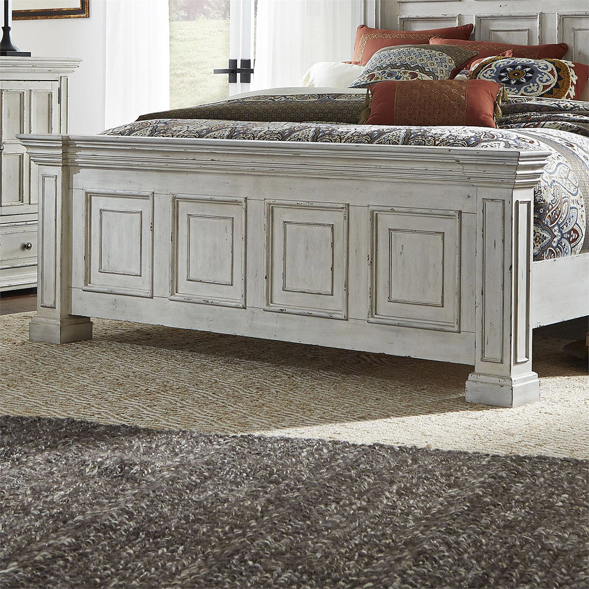 Liberty Furniture Big Valley Cal King Panel Bed in Whitestone - Luxury Home Furniture (MI)