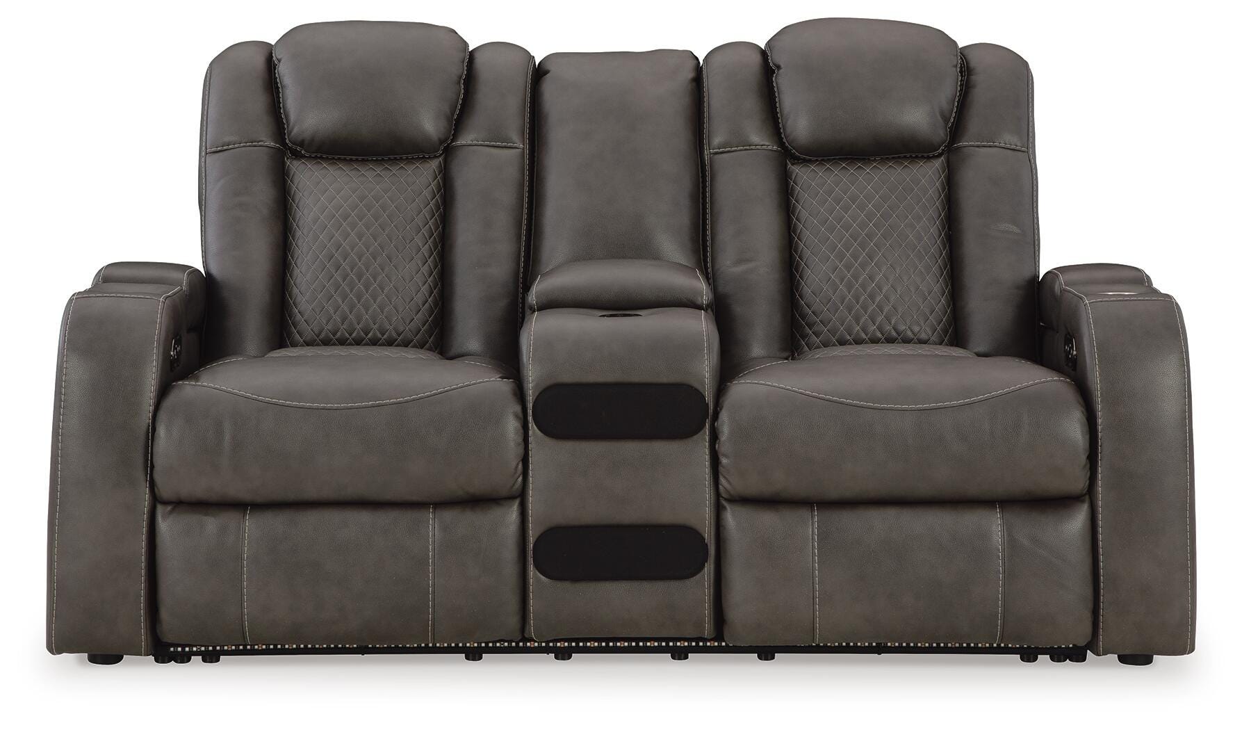 Fyne-Dyme Power Reclining Loveseat with Console - Luxury Home Furniture (MI)
