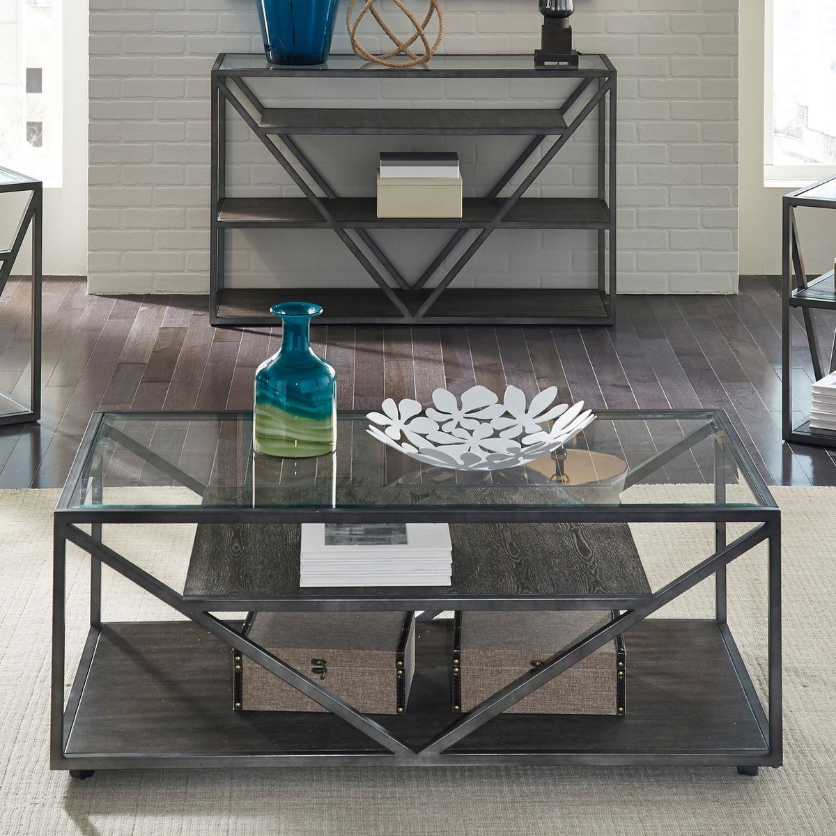 Liberty Furniture Arista Rectangular Cocktail Table in Cobblestone Brown - Luxury Home Furniture (MI)