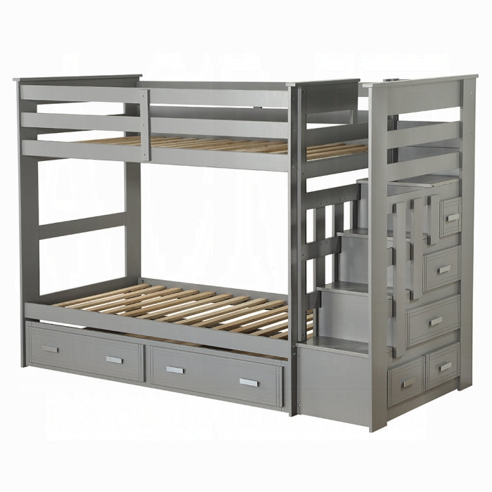 Allentown Twin-Twin Bunk Bed With Trundle and Storage - Luxury Home Furniture (MI)