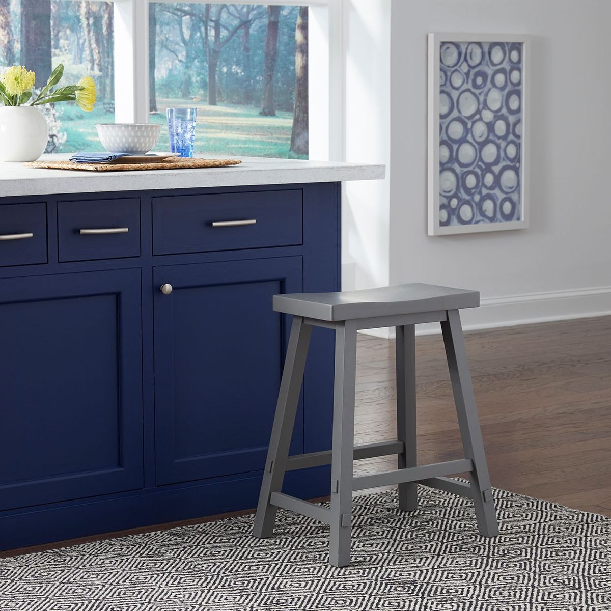 Liberty Furniture Creations II 24 Inch Sawhorse Barstool in Gray (Set of 2) - Luxury Home Furniture (MI)