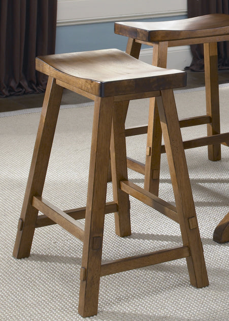 Liberty Furniture Creations II 30 Inch Sawhorse Barstool in Tobacco Finish (Set of 2)