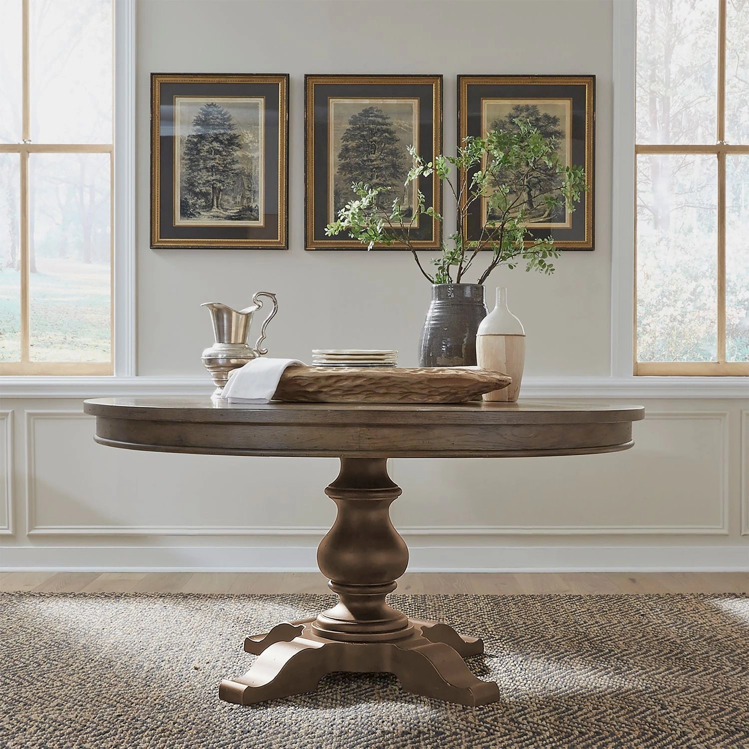 Americana Farmhouse Pedestal Table Set image
