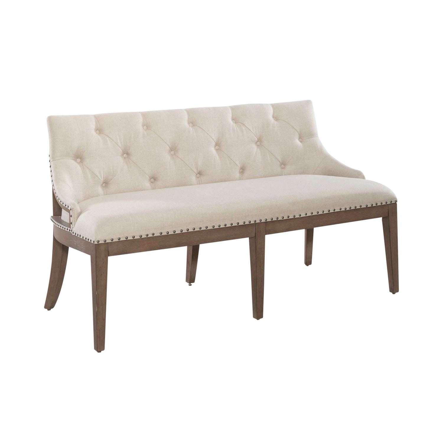 Americana Farmhouse Uph Shelter Dining Bench in Dusty Taupe & Black image