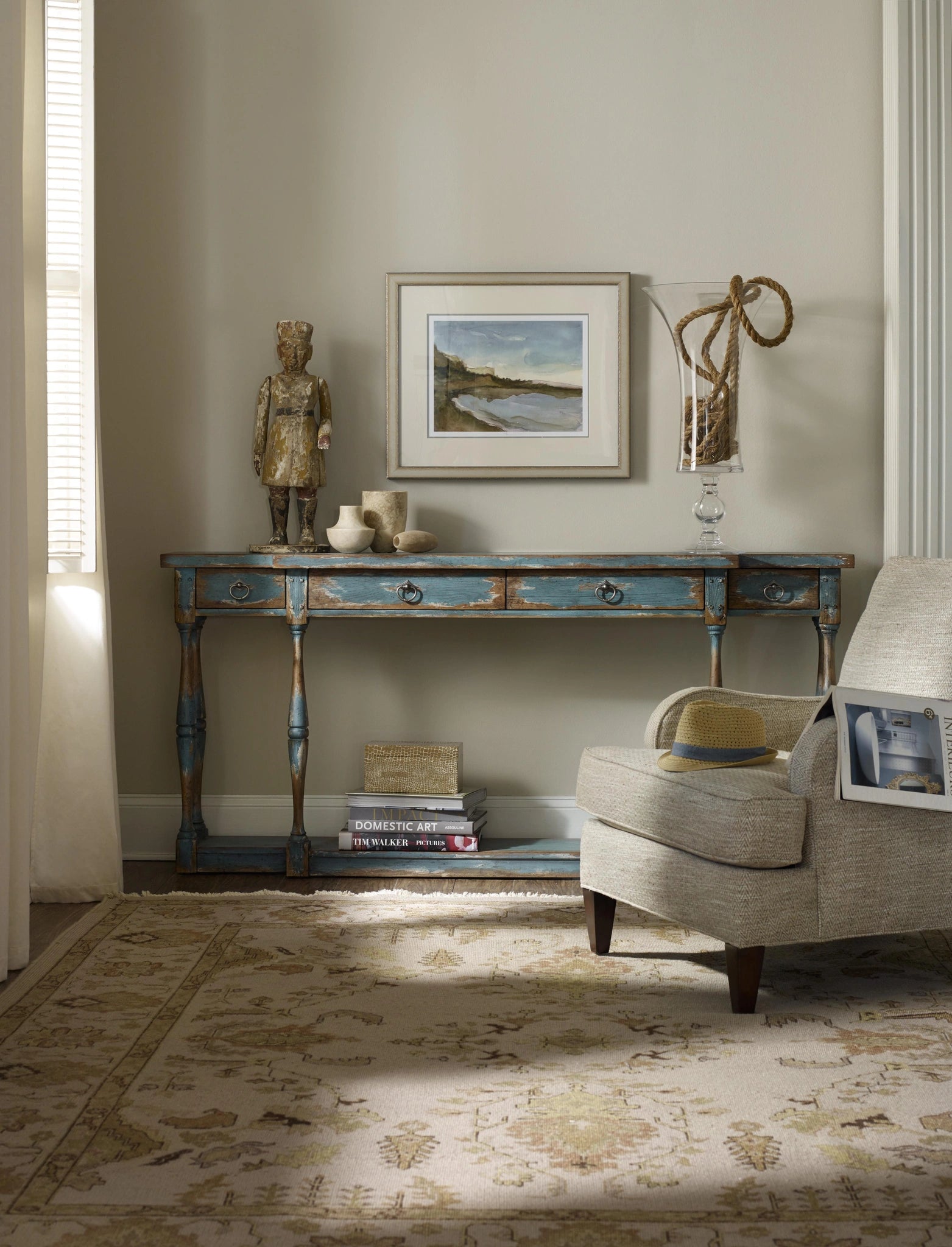 Sanctuary Four-Drawer Thin Console