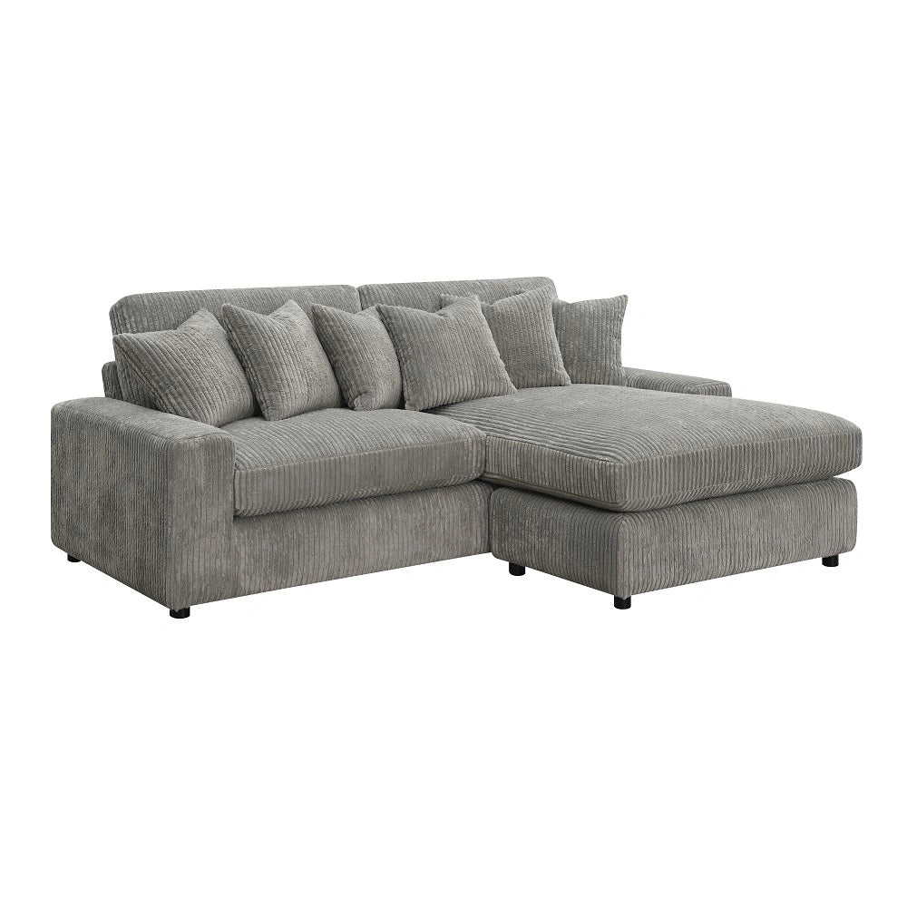 Reversible Sectional Sofa w/6 Pillows