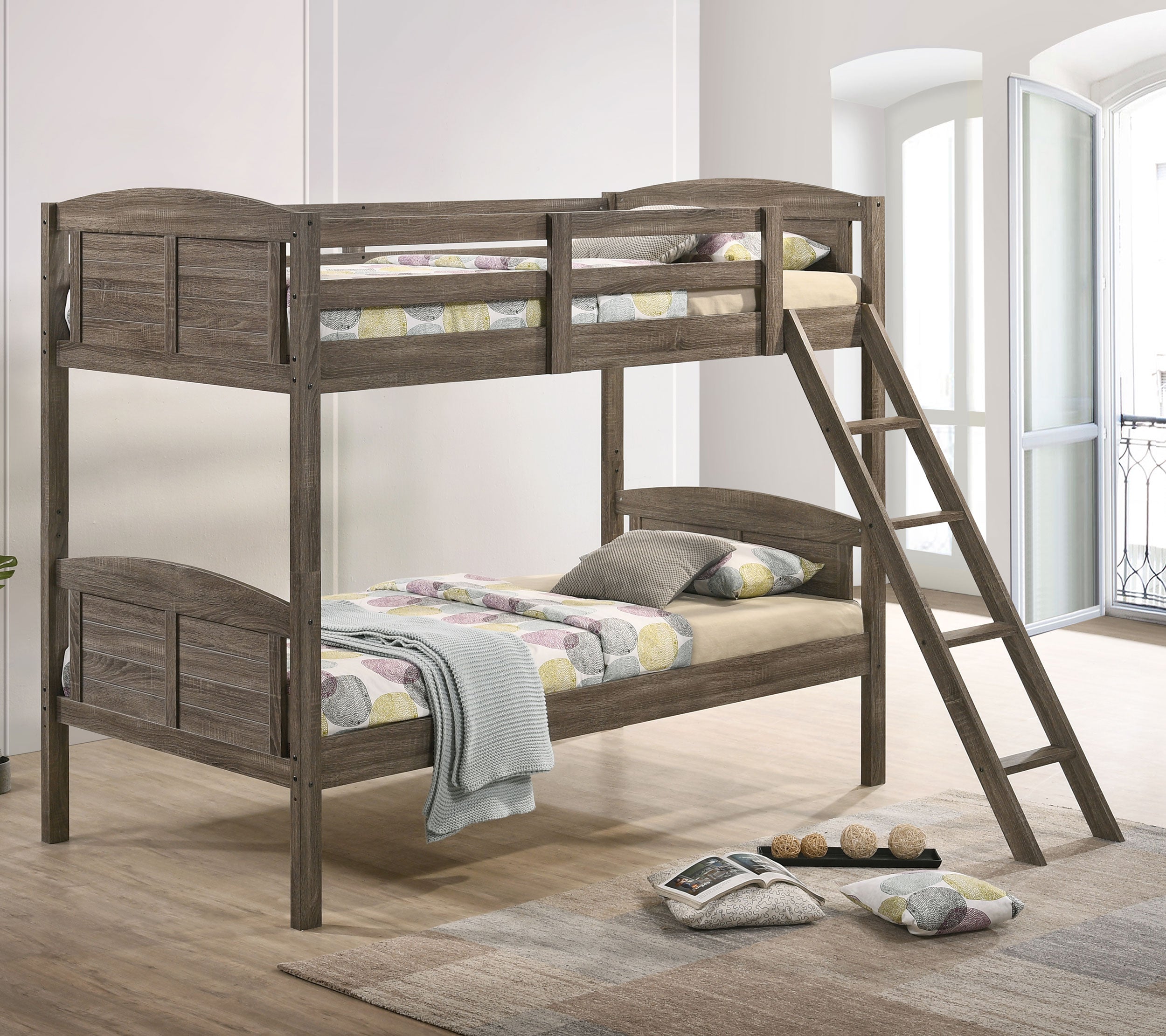 Flynn Bunk Bed Weathered Brown - Luxury Home Furniture (MI)