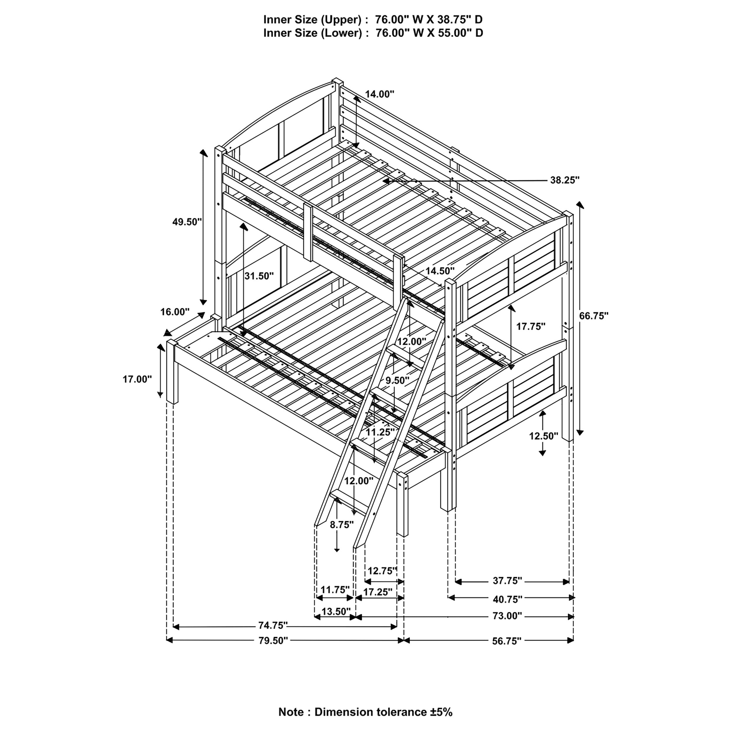 Flynn Bunk Bed with Mattress - Luxury Home Furniture (MI)