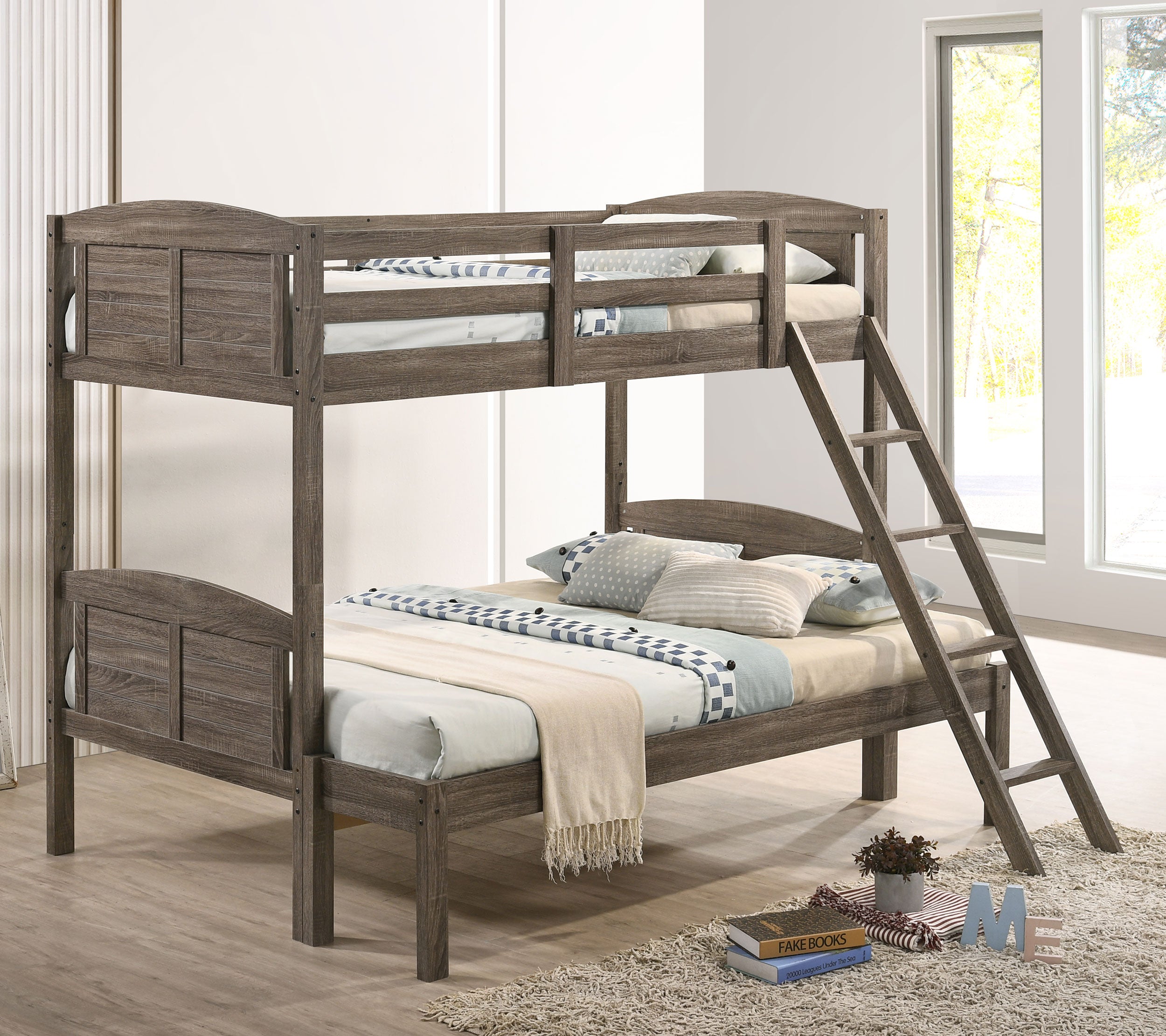 Flynn Bunk Bed Weathered Brown - Luxury Home Furniture (MI)