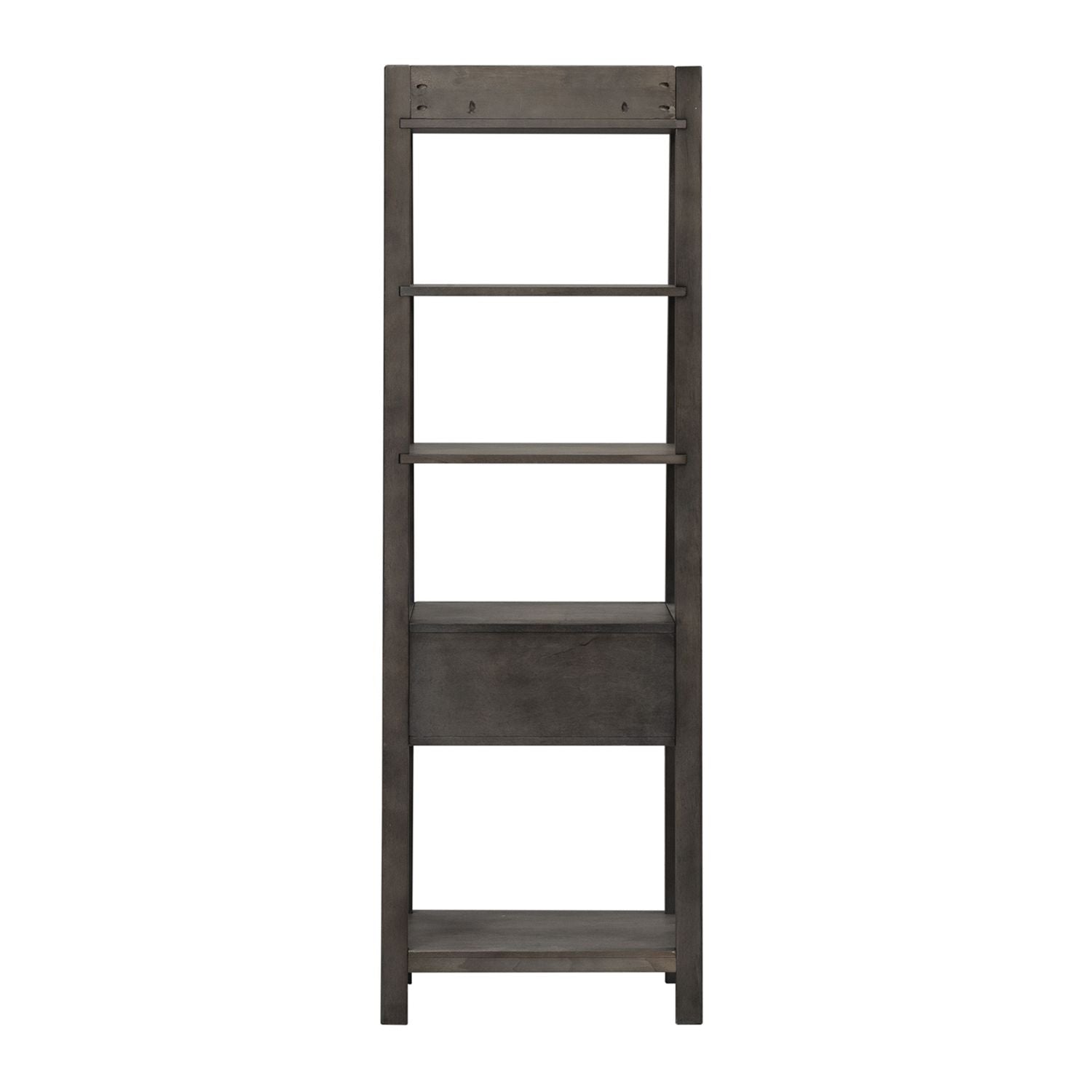 Modern Farmhouse Leaning Bookcase in Dusty Charcoal